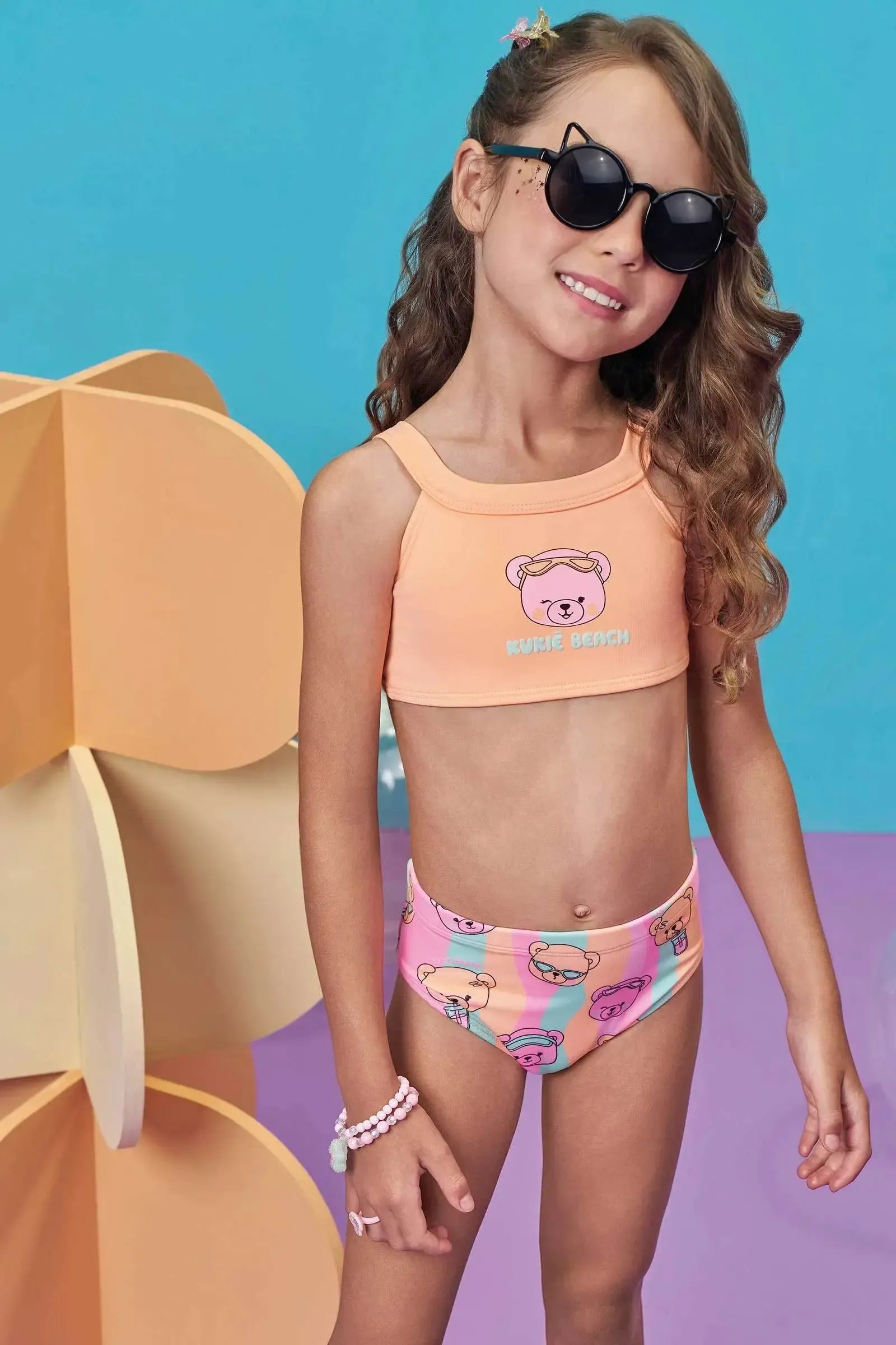 Biquíni em Malha com Proteção UV50+ 99283 Kukiê Infantil Menina
