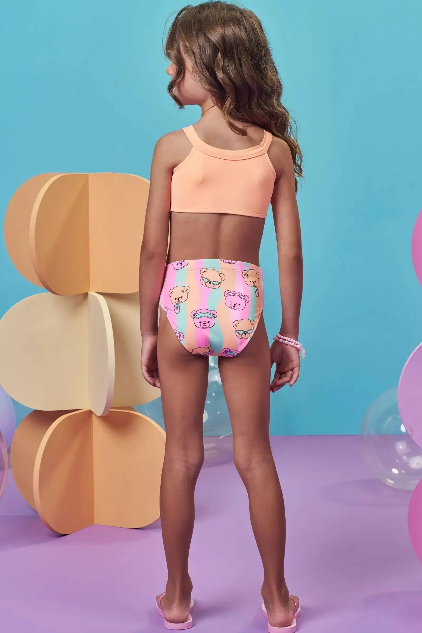 Biquíni em Malha com Proteção UV50+ 99283 Kukiê Infantil Menina