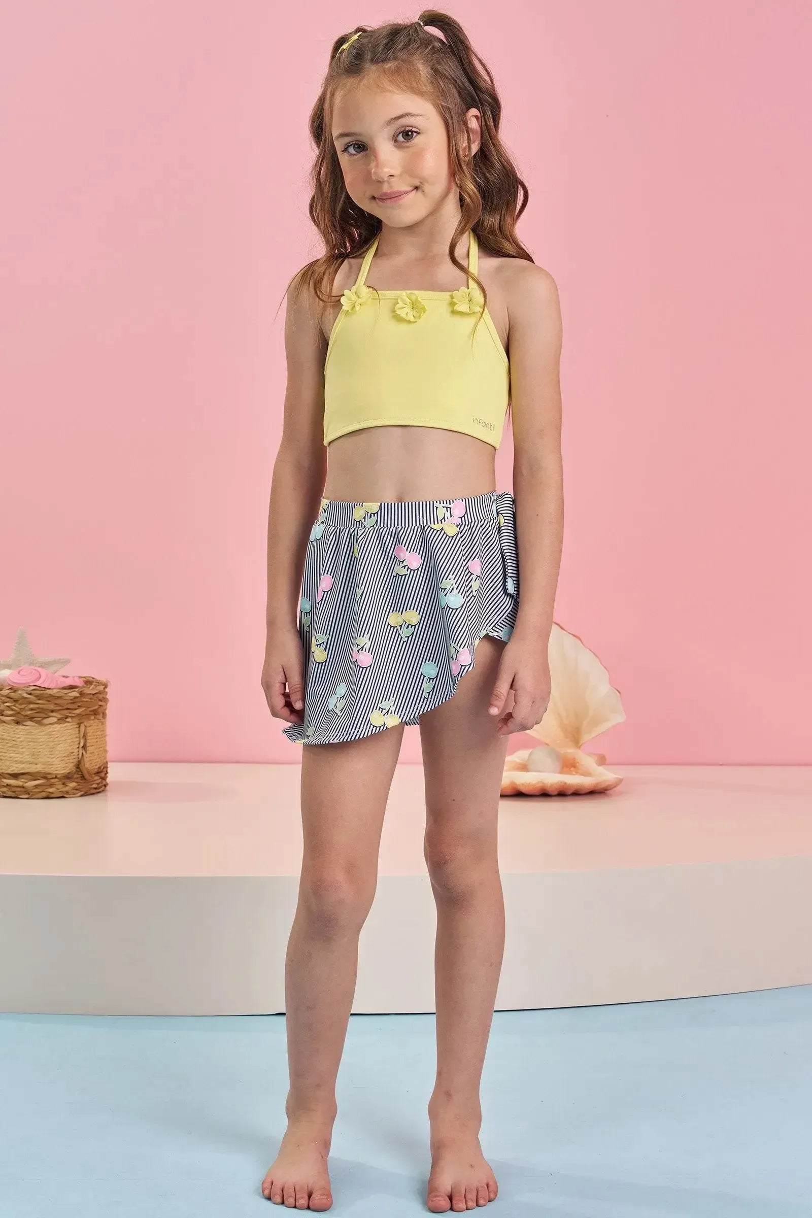Biquíni em Malha com Proteção UV50+ e Saia em Tule 84959 Infanti Infantil Menina