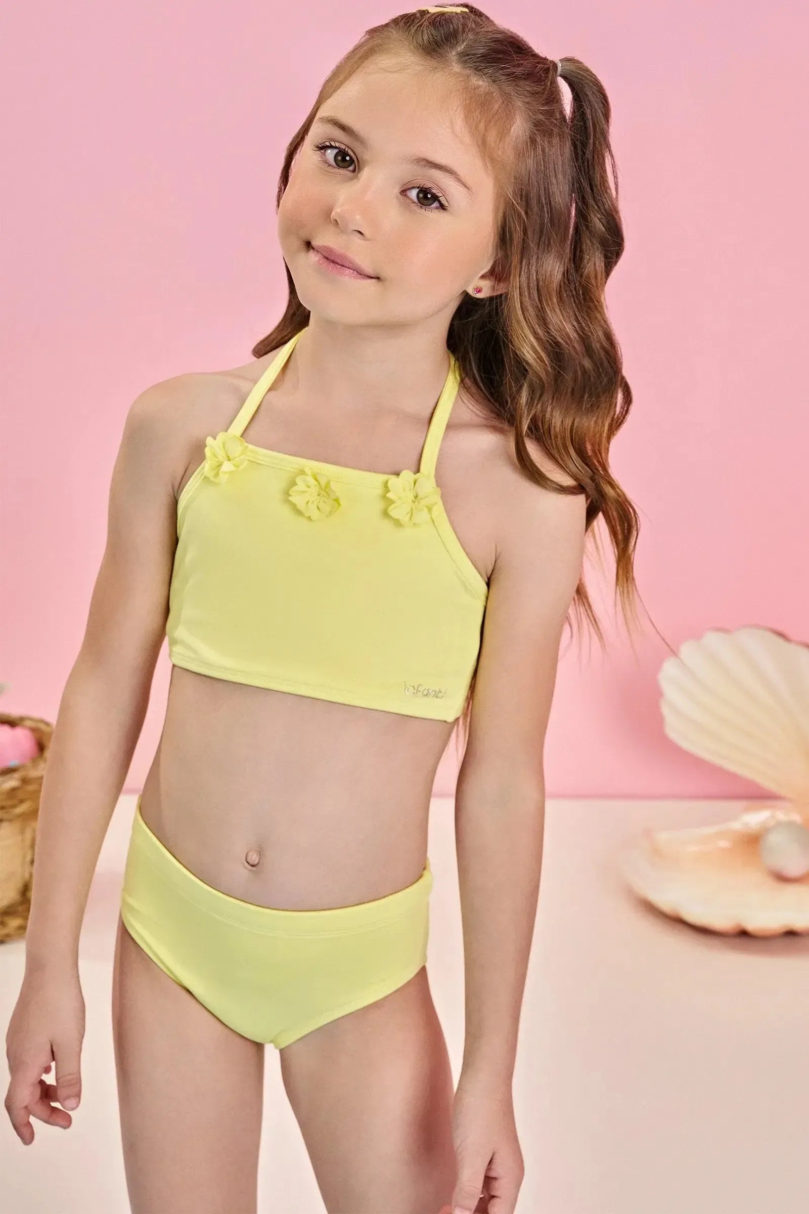 Biquíni em Malha com Proteção UV50+ e Saia em Tule 84959 Infanti Infantil Menina