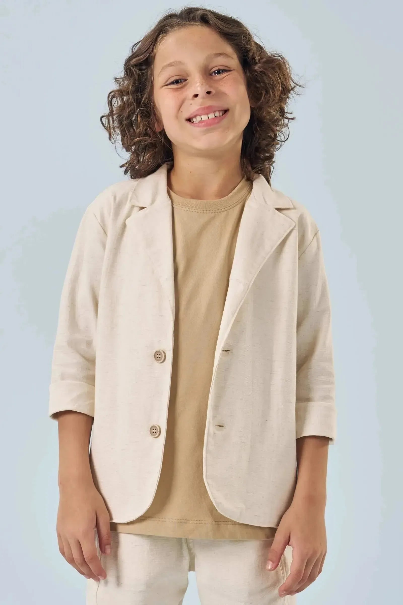 Blazer em Linho Santorine com Elastano 83624 LucBoo Infantil Menino
