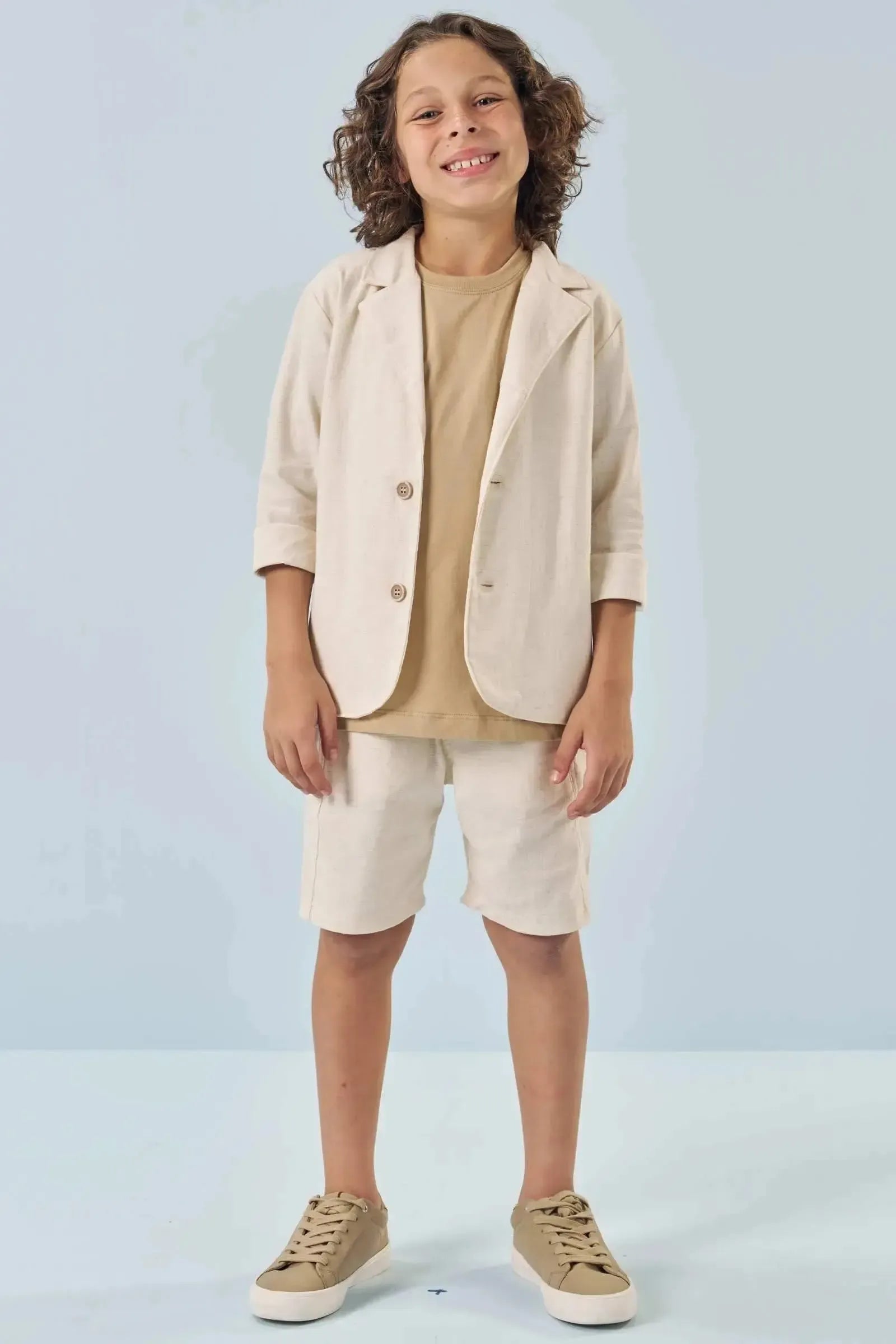Blazer em Linho Santorine com Elastano 83624 LucBoo Infantil Menino