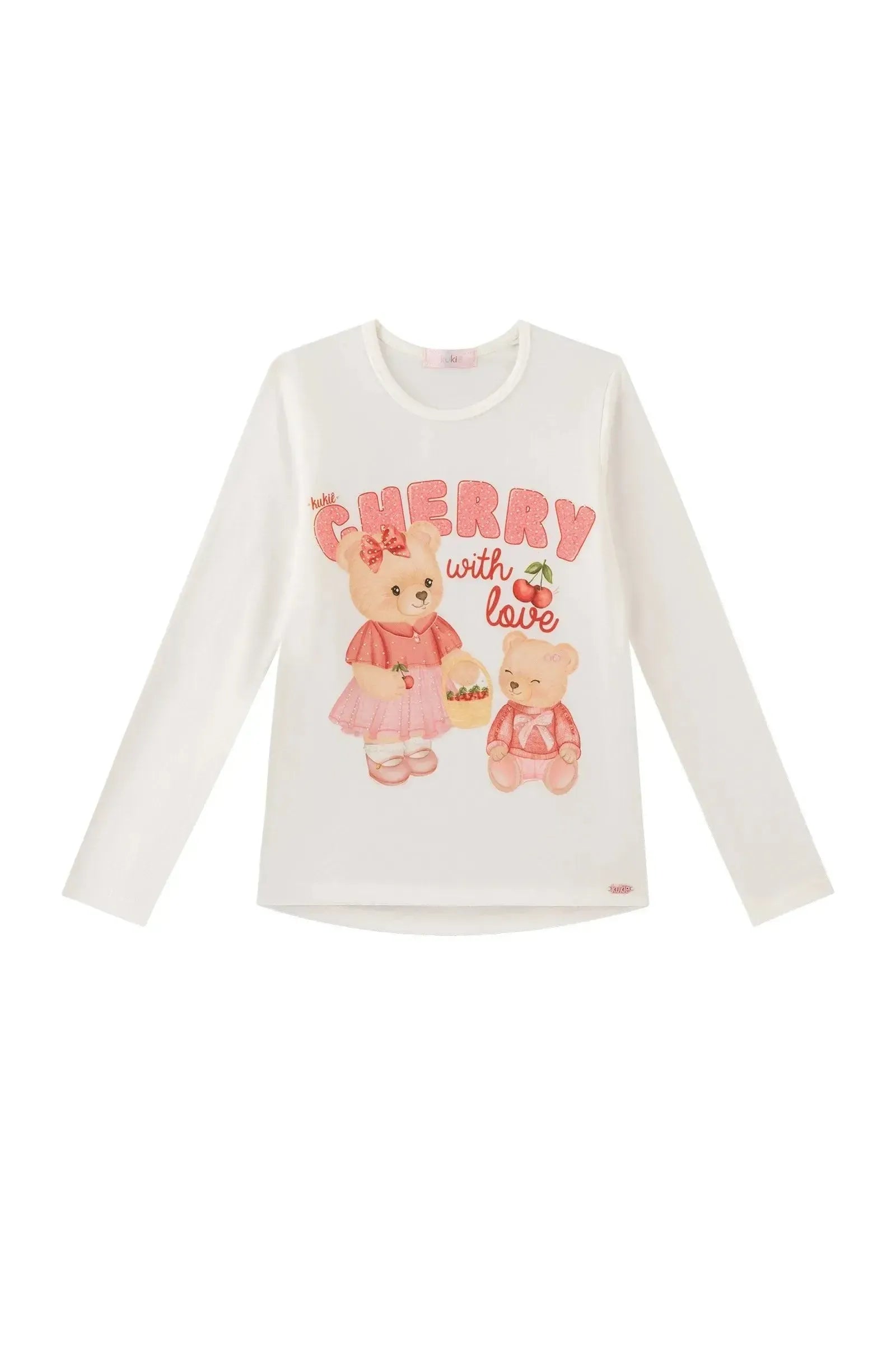 Blusa Alongada em Cotton 89579 Kukiê Infantil Menina