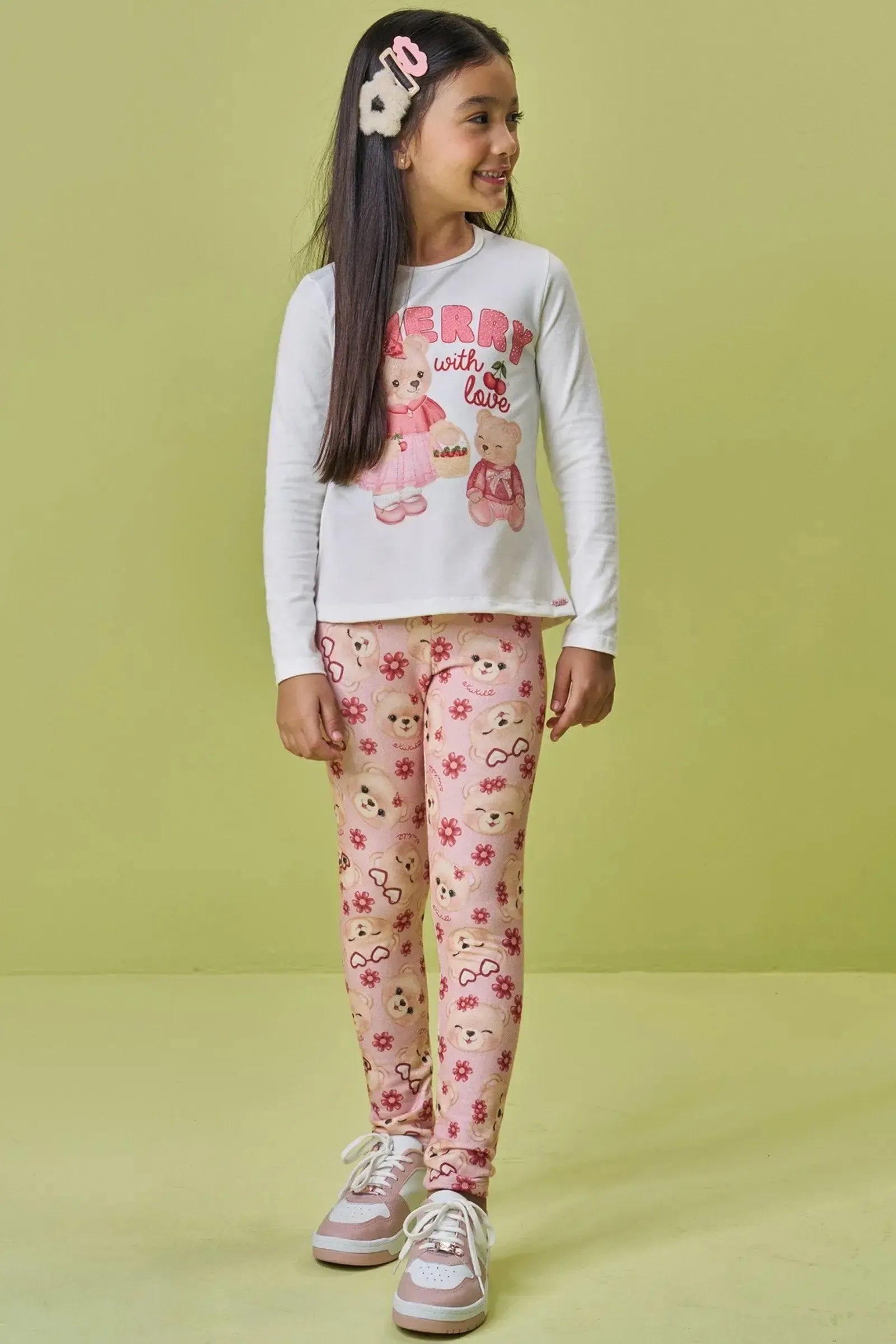 Blusa Alongada em Cotton 89579 Kukiê Infantil Menina