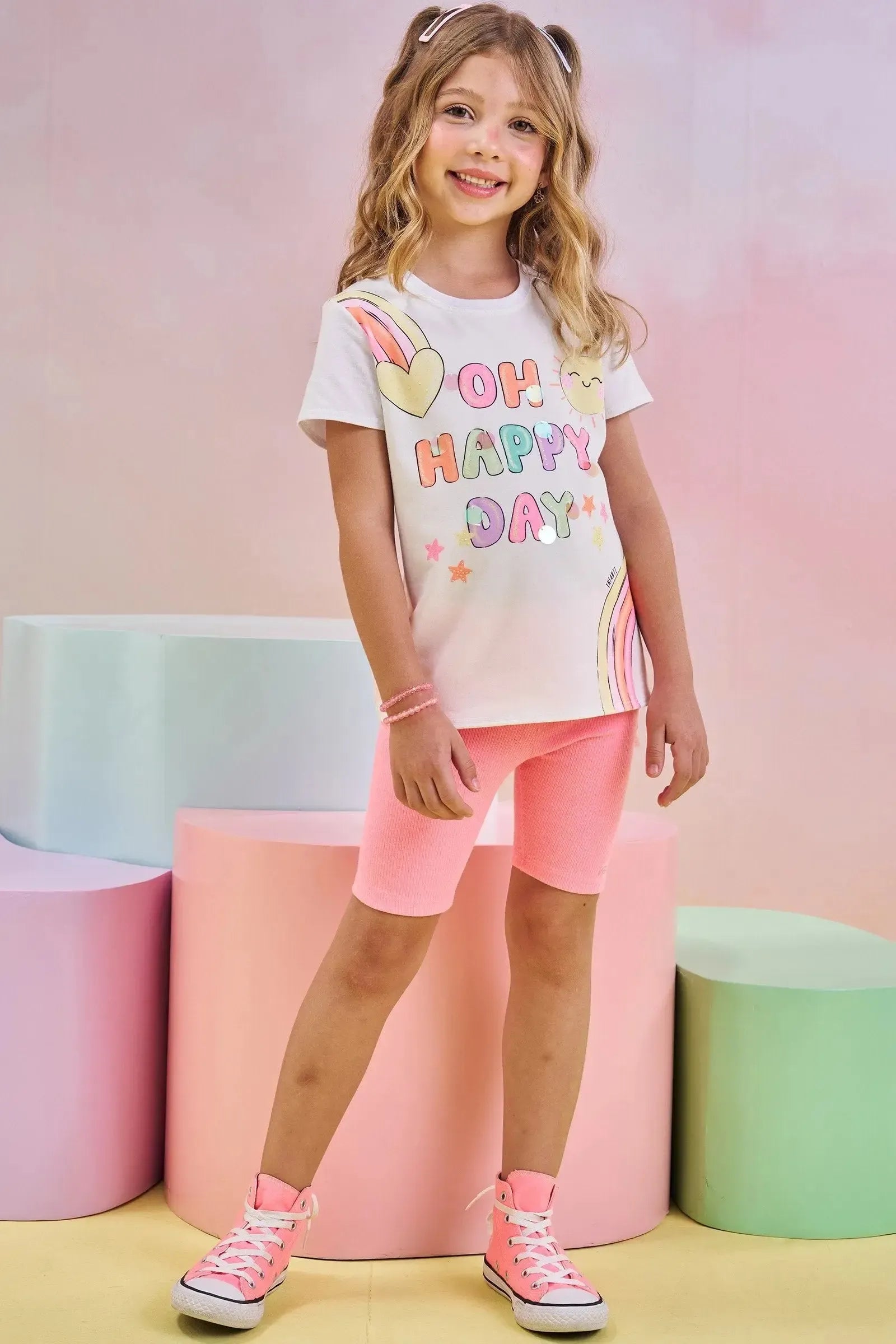 Blusa Alongada em Meia Malha 83012 Infanti Infantil Menina