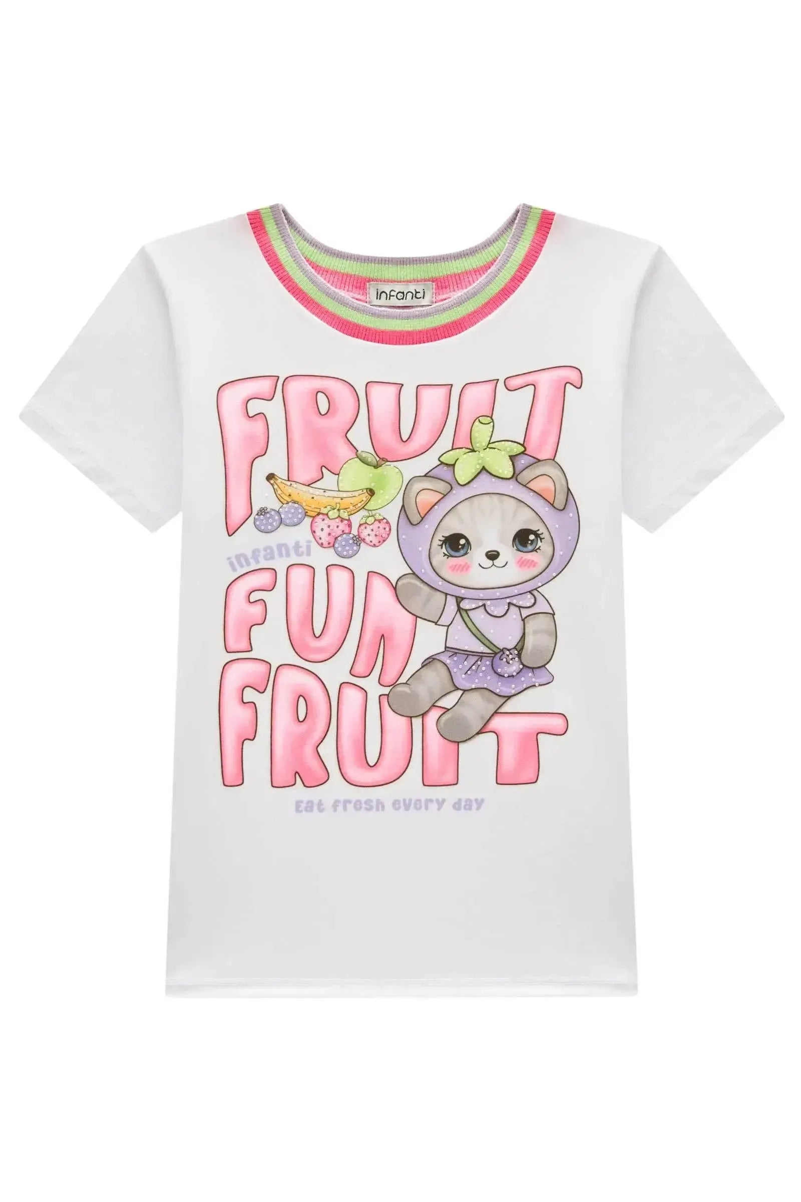 Blusa Alongada em Meia Malha 94916 Infanti Infantil Menina