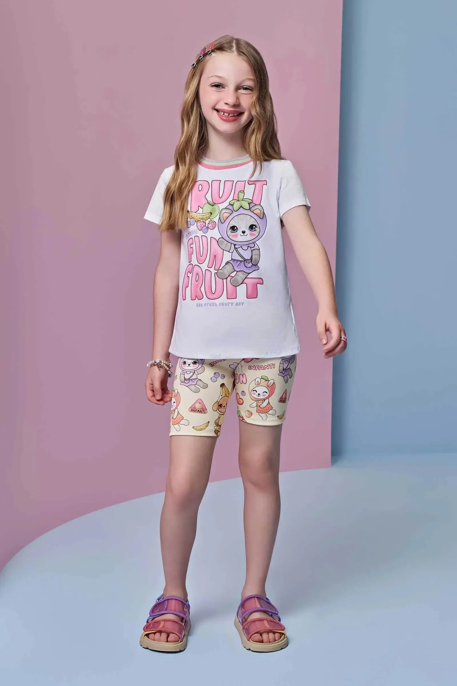 Blusa Alongada em Meia Malha 94916 Infanti Infantil Menina