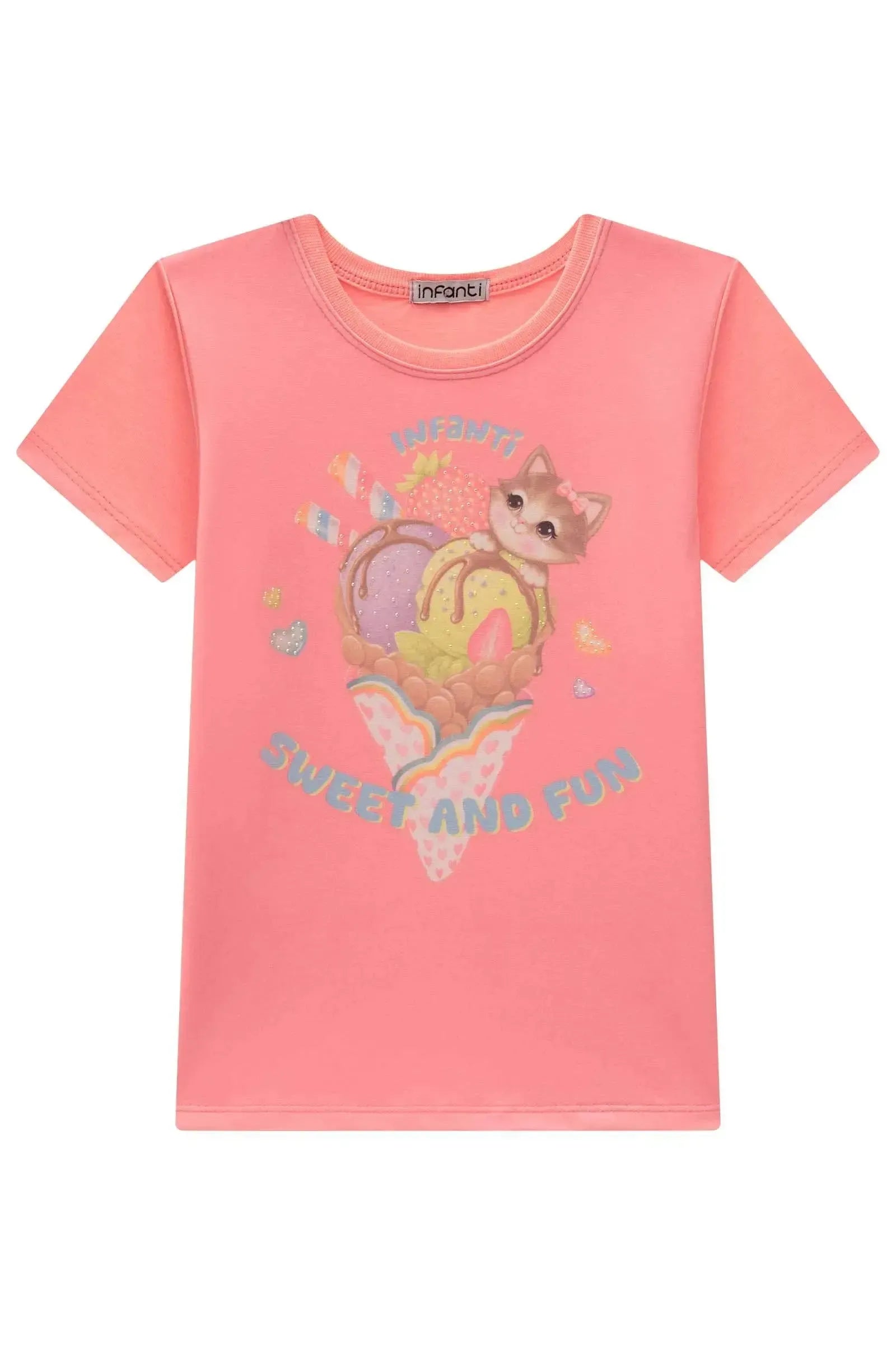 Blusa Alongada em Meia Malha 94917 Infanti Infantil Menina