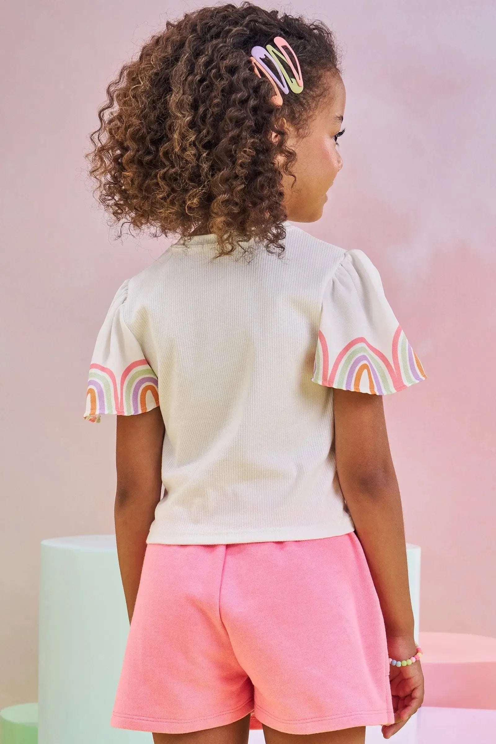 Blusa Boxy em Canelado e Visco Twill 83014 Infanti Infantil Menina