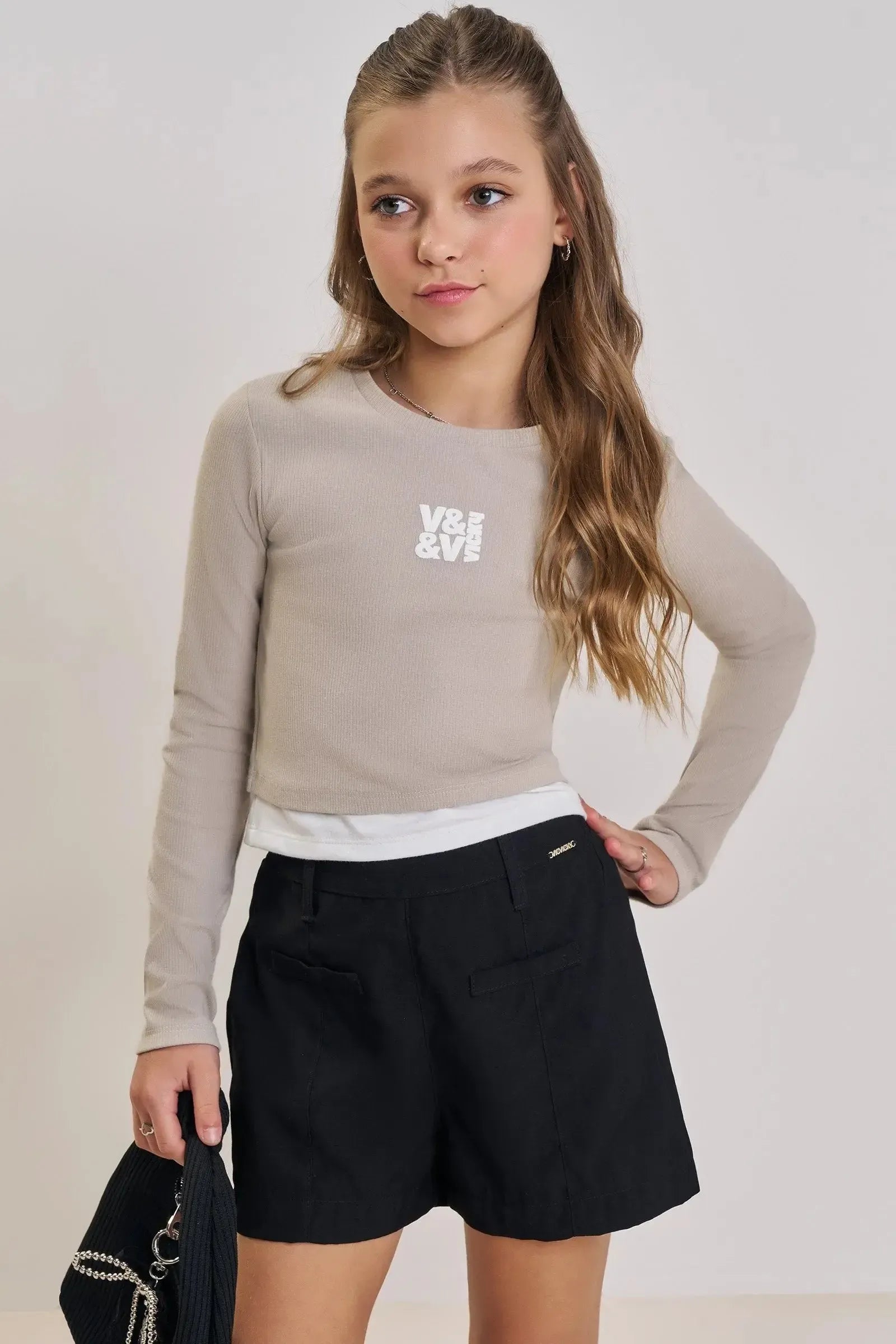 Blusa Boxy em Canelado Liz 89182 Vic&Vicky Teen Menina