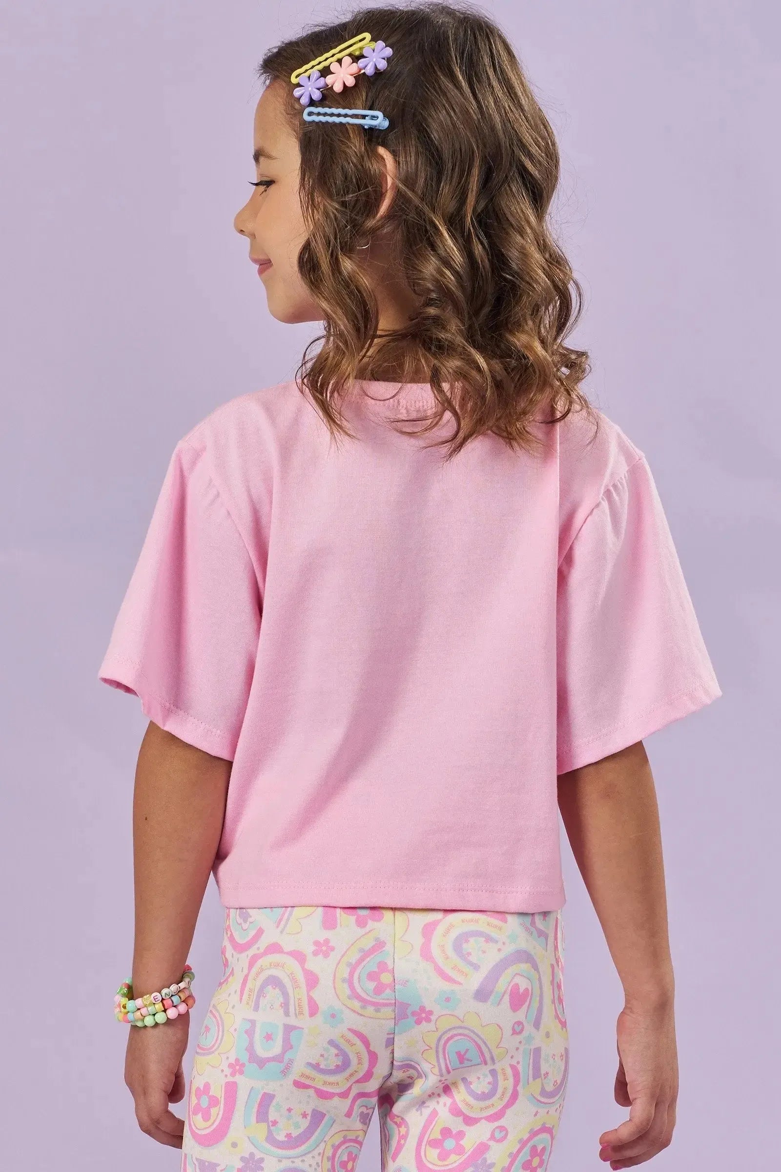 Blusa Boxy Over em Meia Malha 82976 Kukiê Infantil Menina