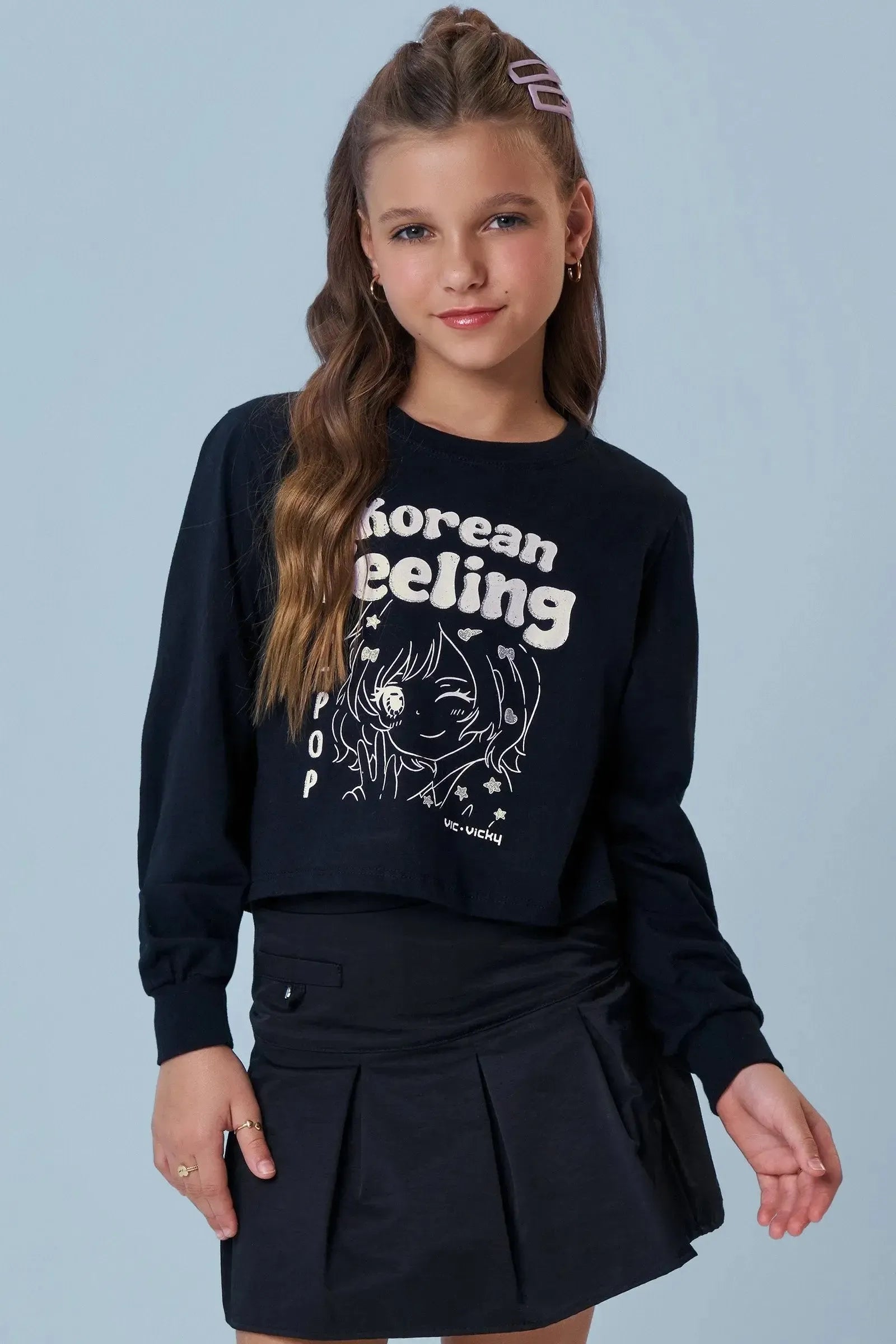 Blusa Boxy Over em Meia Malha 92175 Vic&Vicky Teen Menina