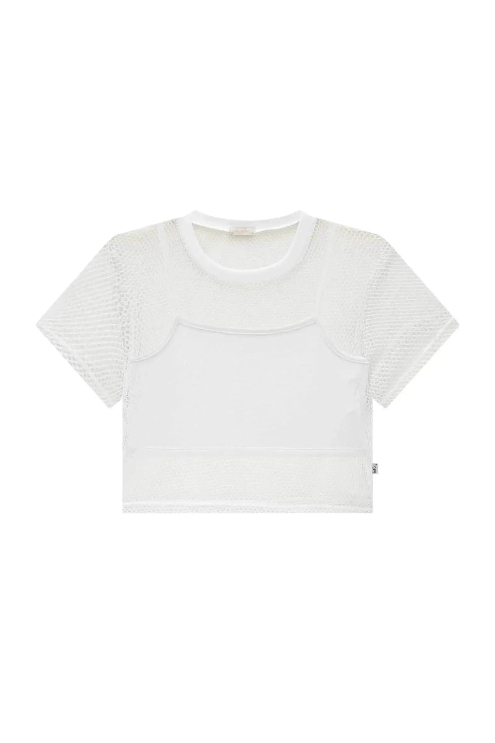 Blusa Boxy Sobreposição em Tela Glamour e Top em Poliamida 83540 Vic&Vicky Teen Menina
