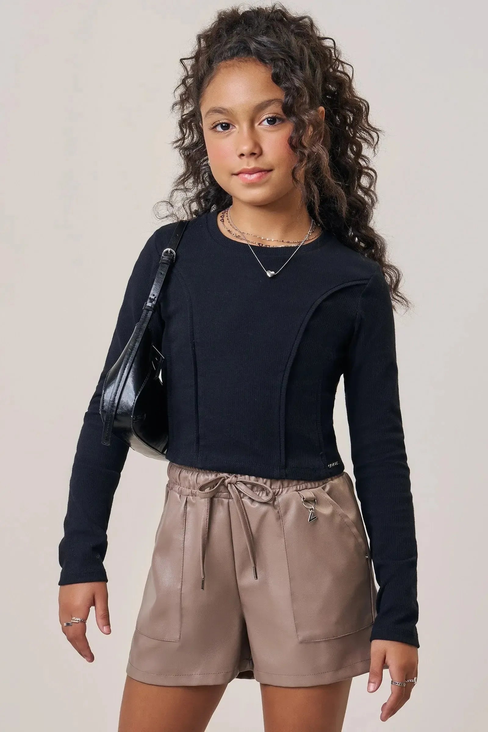 Blusa Cropped em Canelado Liz 89184 Vic&Vicky Teen Menina