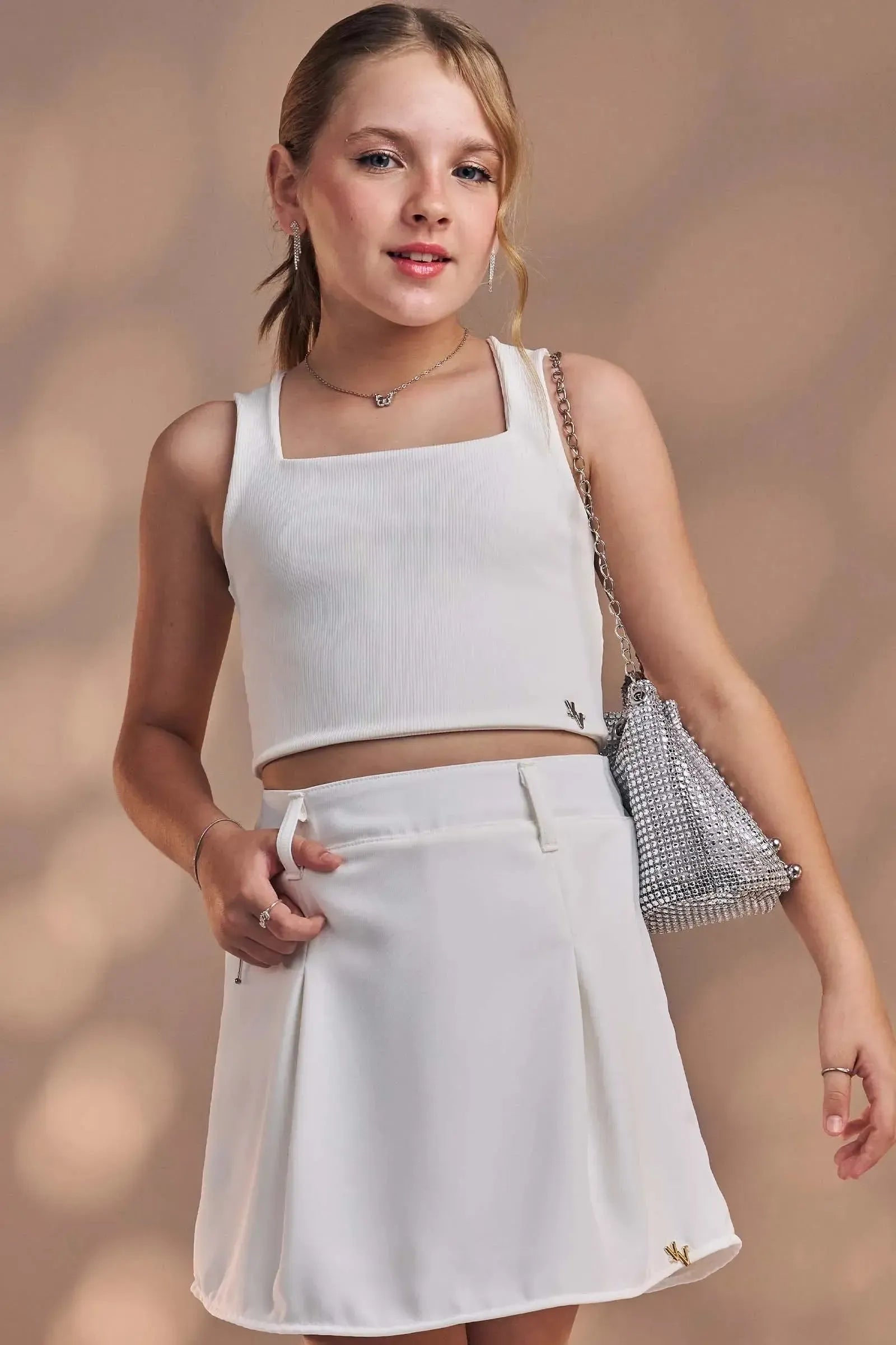 Blusa Cropped em Ribana Fancy 83506 Vic&Vicky Teen Menina