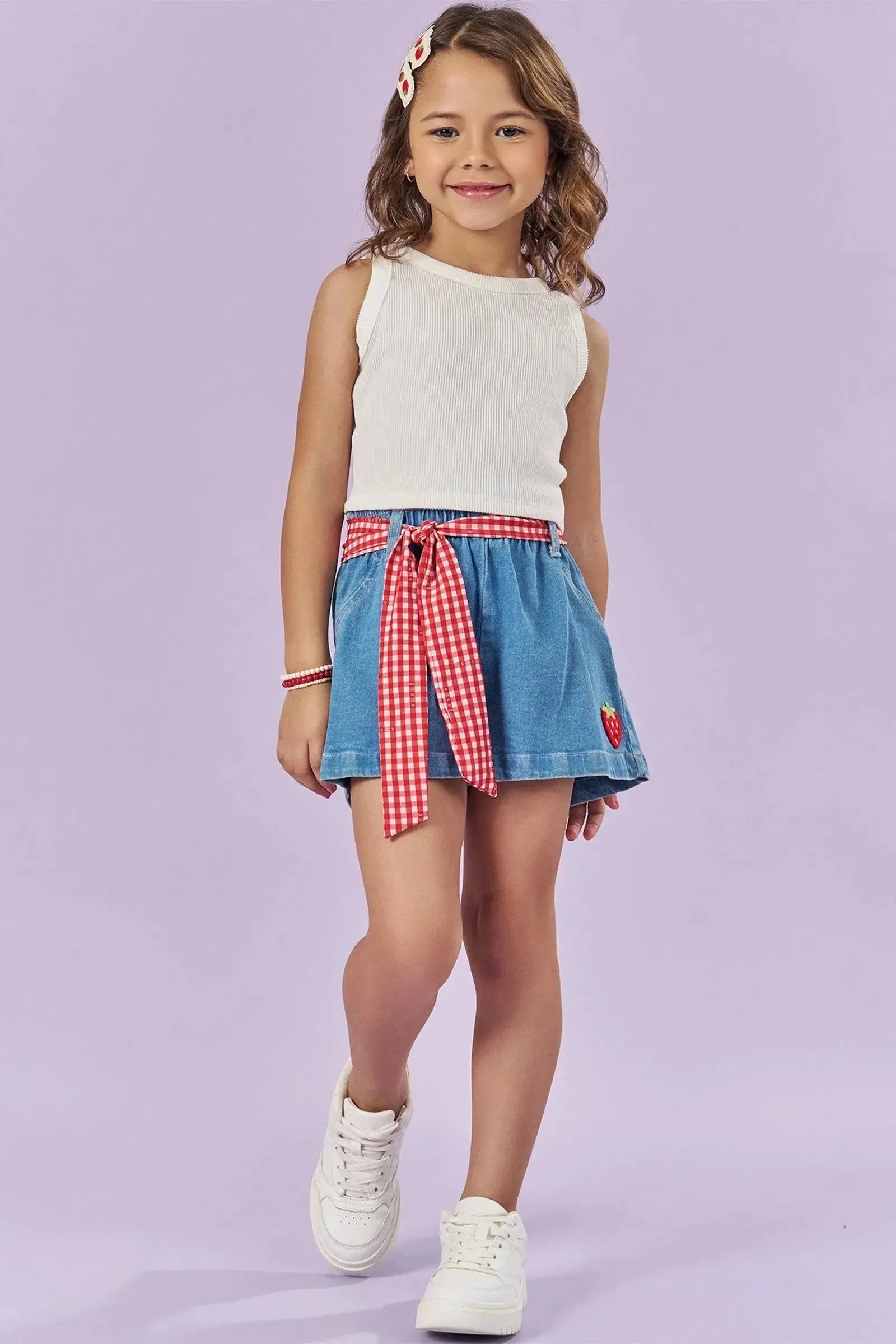 Blusa Cropped em Soft Line 82972 Kukiê Infantil Menina