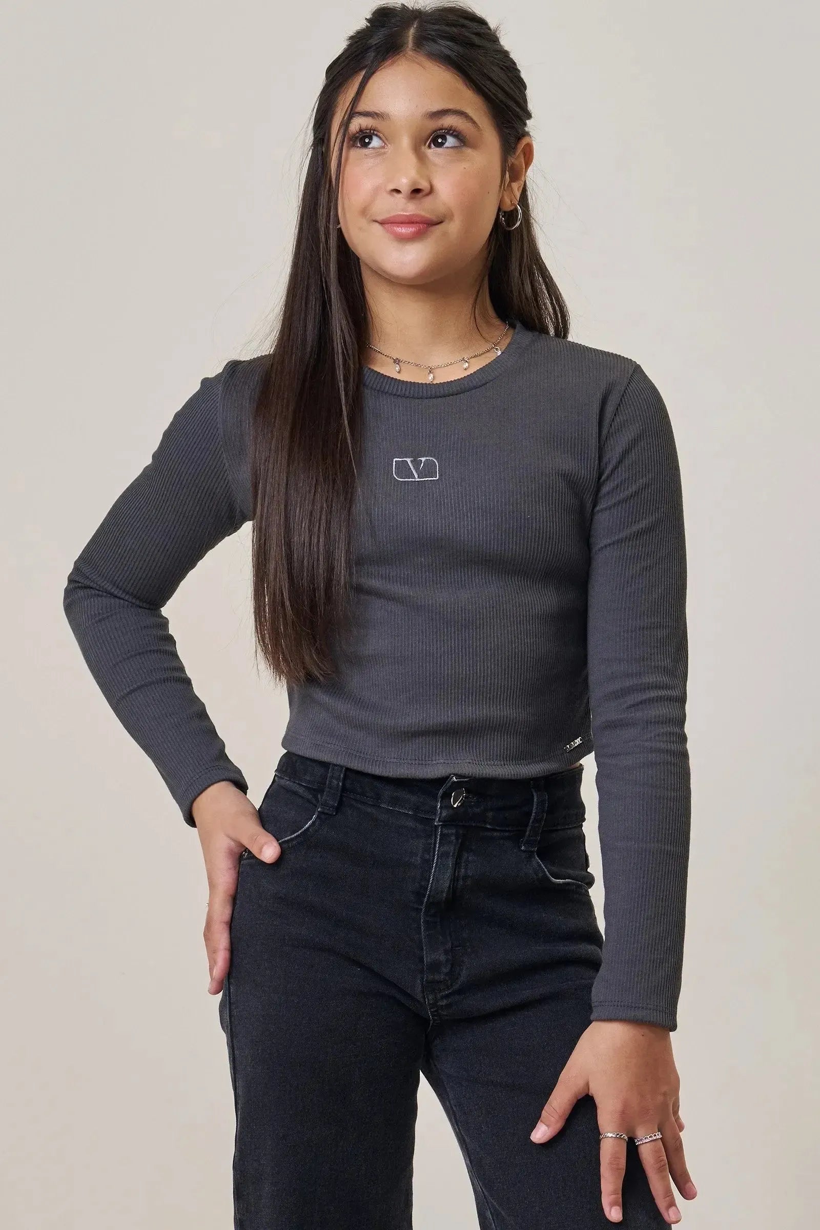 Blusa Cropped em Soft Line 90619 Vic&Vicky Teen Menina
