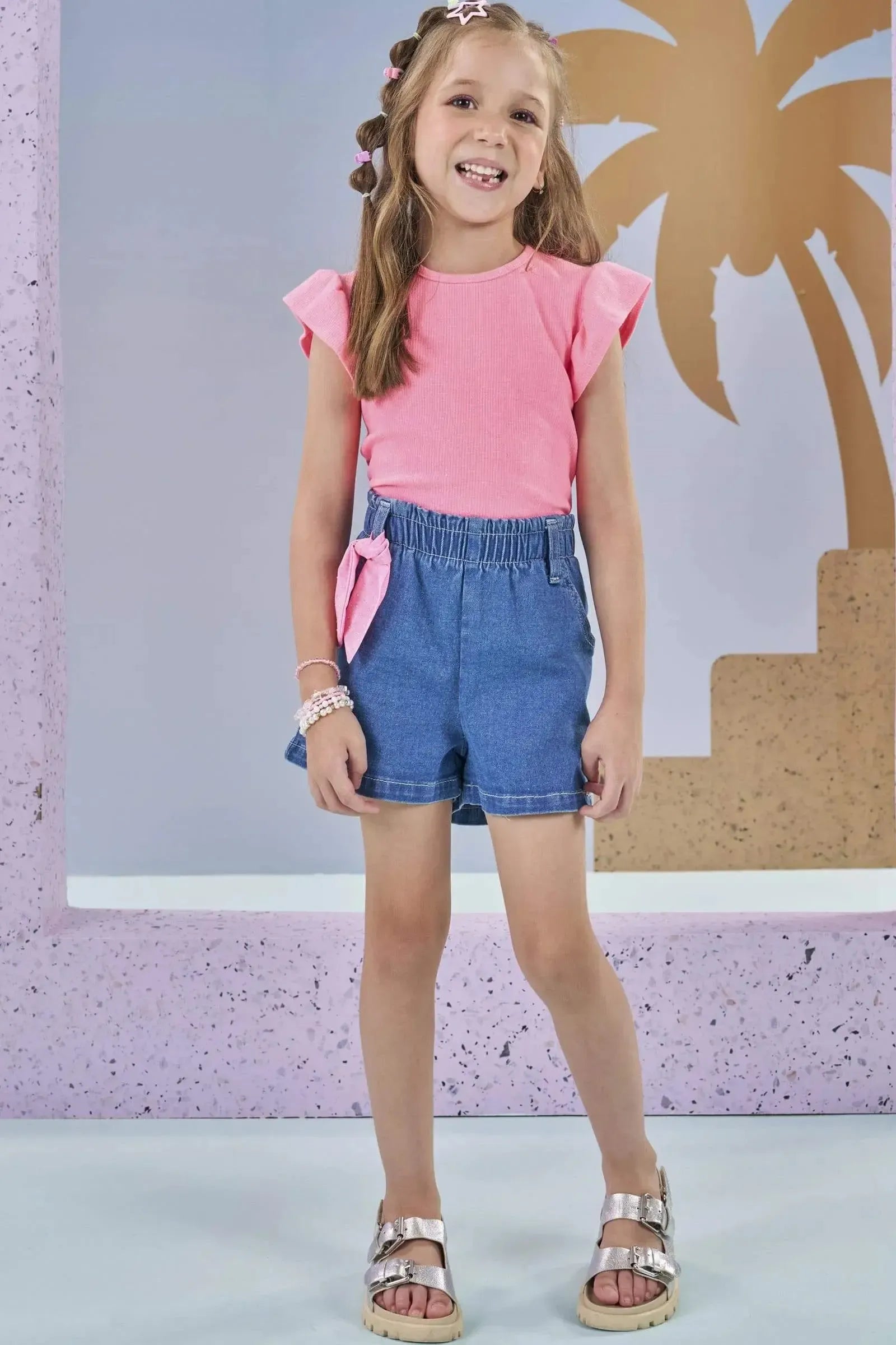 Blusa em Canelado 86876 Kukiê Infantil Menina