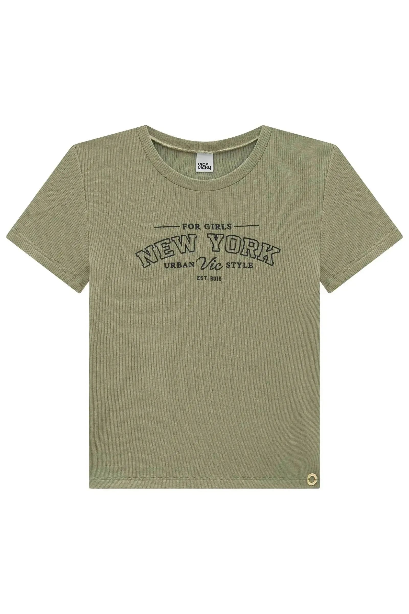 Blusa em Canelado Luna de Viscose 98029 Vic&Vicky Teen Menina