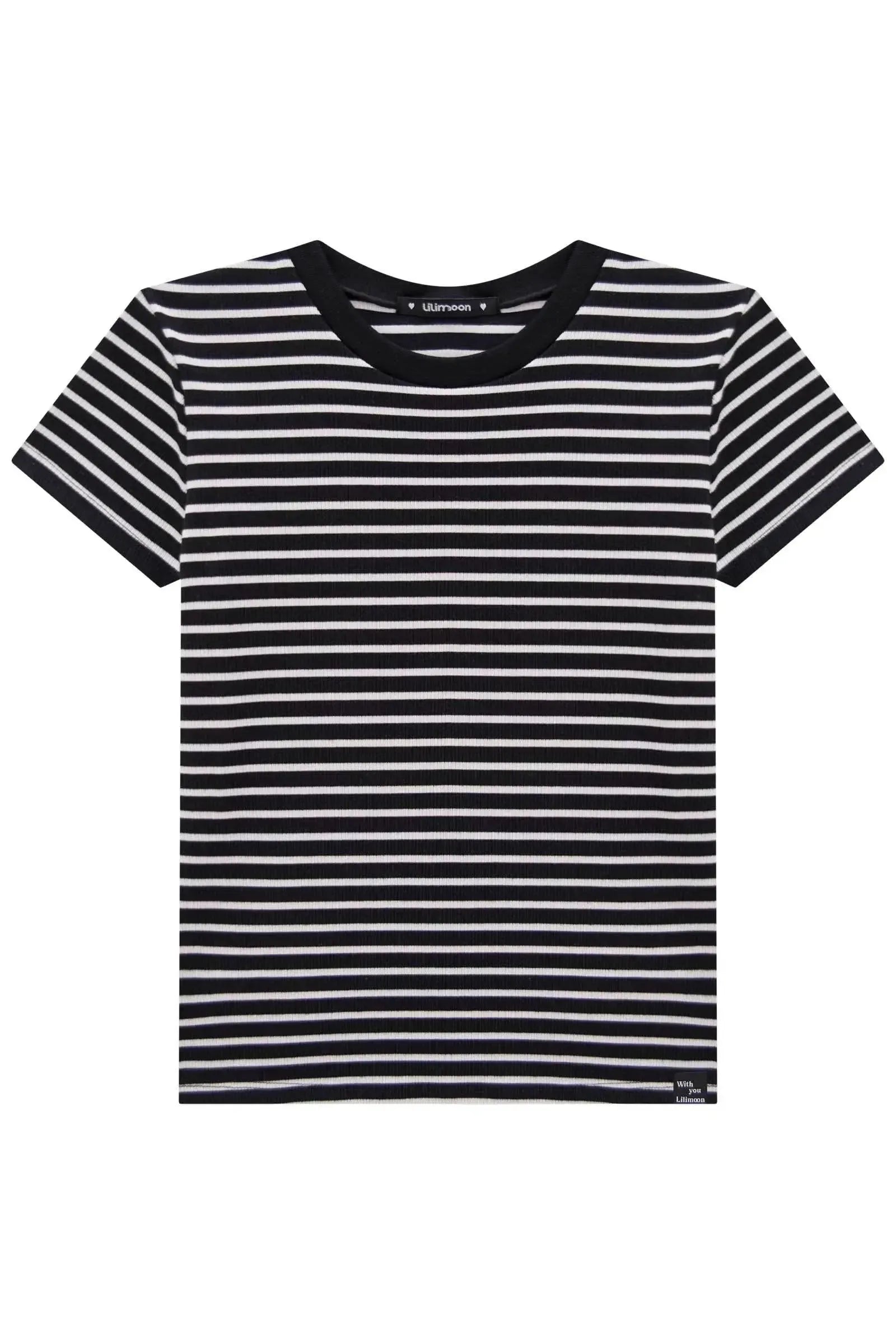 Blusa em Canelado Stripes 82904 Lilimoon Teen Menina