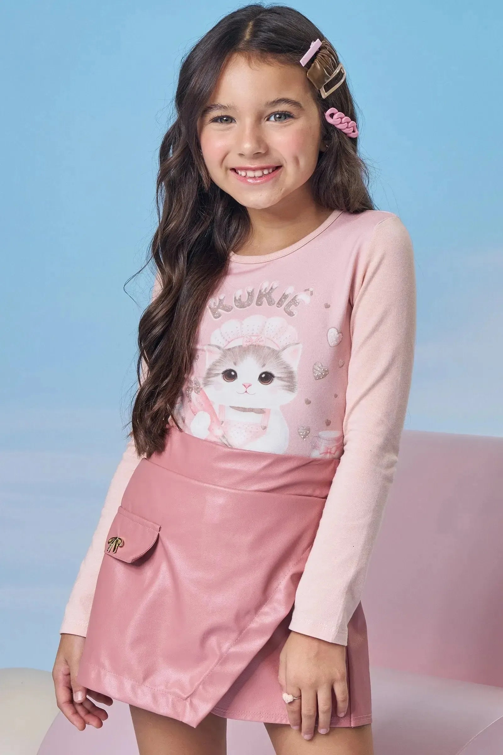 Blusa em Cotton 90815 Kukiê Infantil Menina