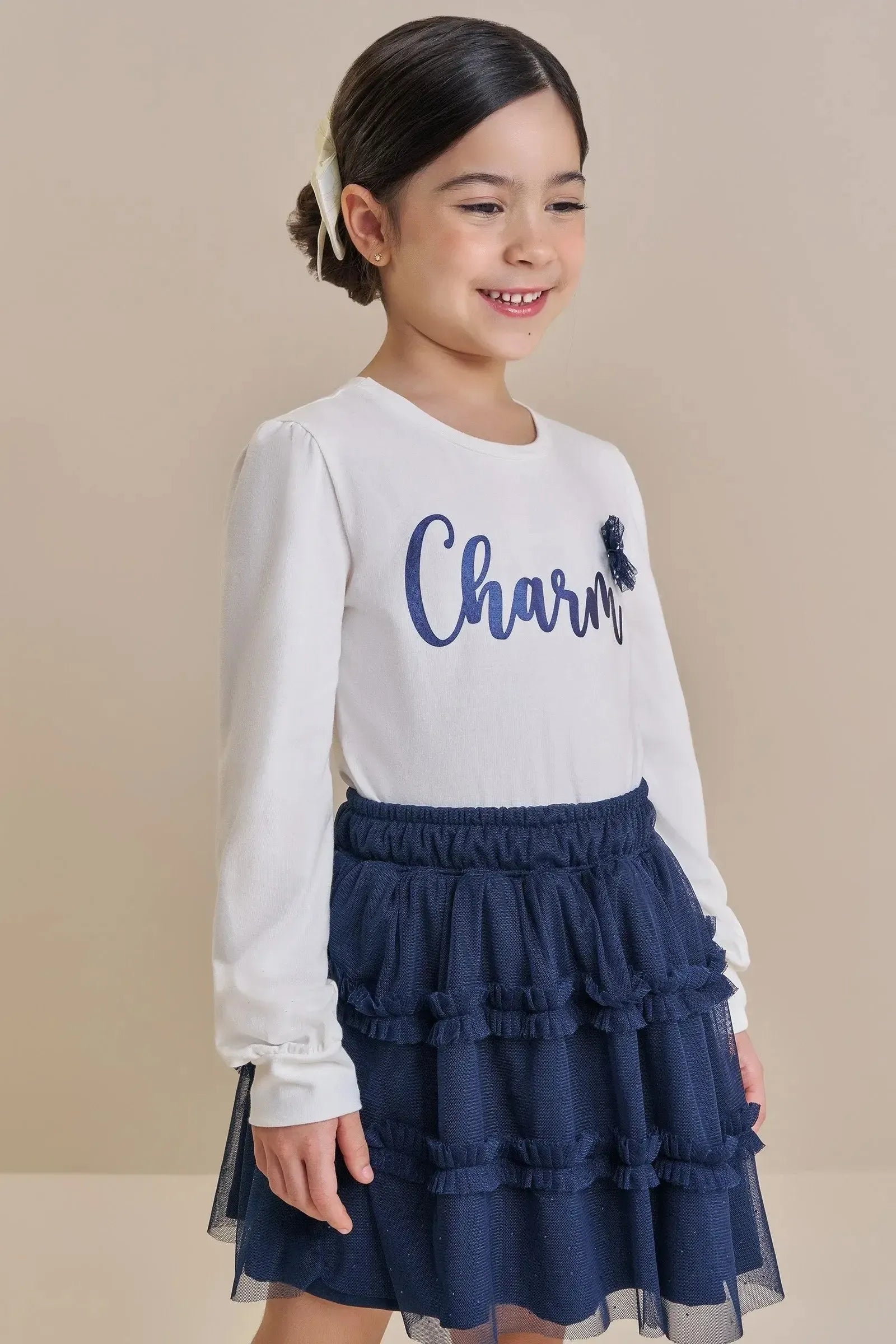 Blusa em Cotton 91812 Kukiê Infantil Menina