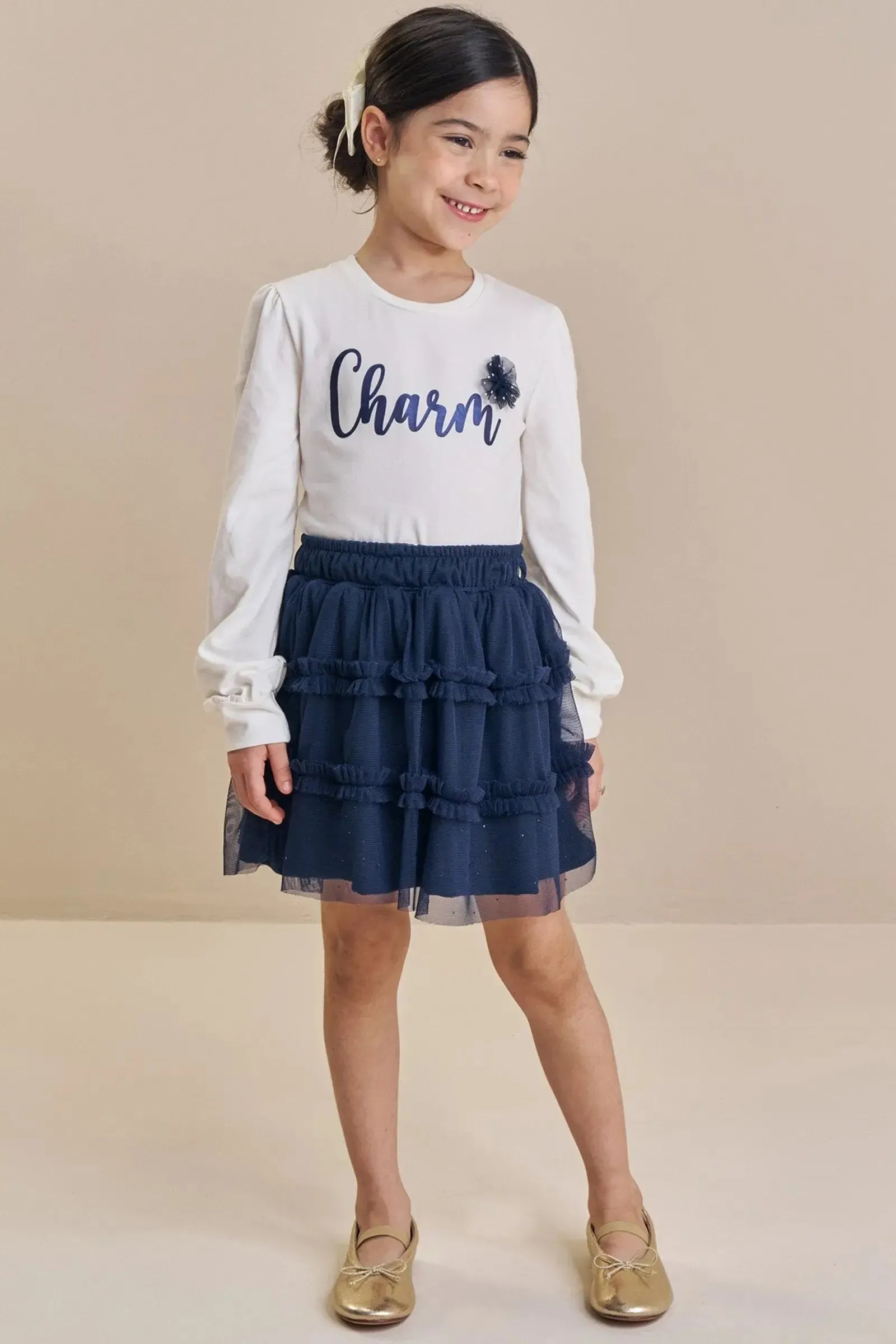 Blusa em Cotton 91812 Kukiê Infantil Menina