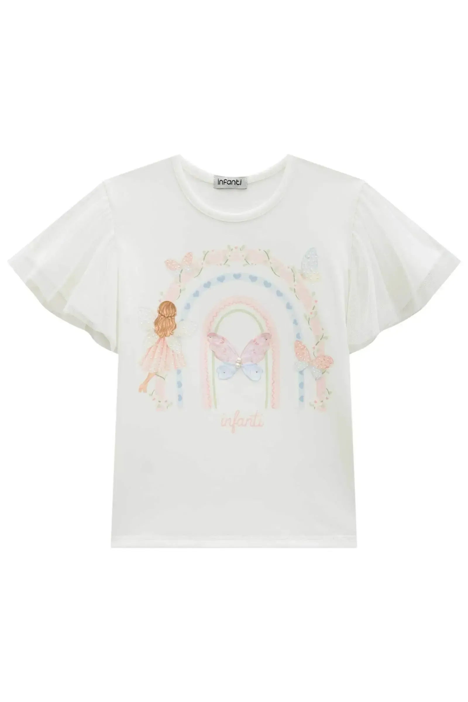 Blusa em Cotton e Tule 95884 Infanti Infantil Menina