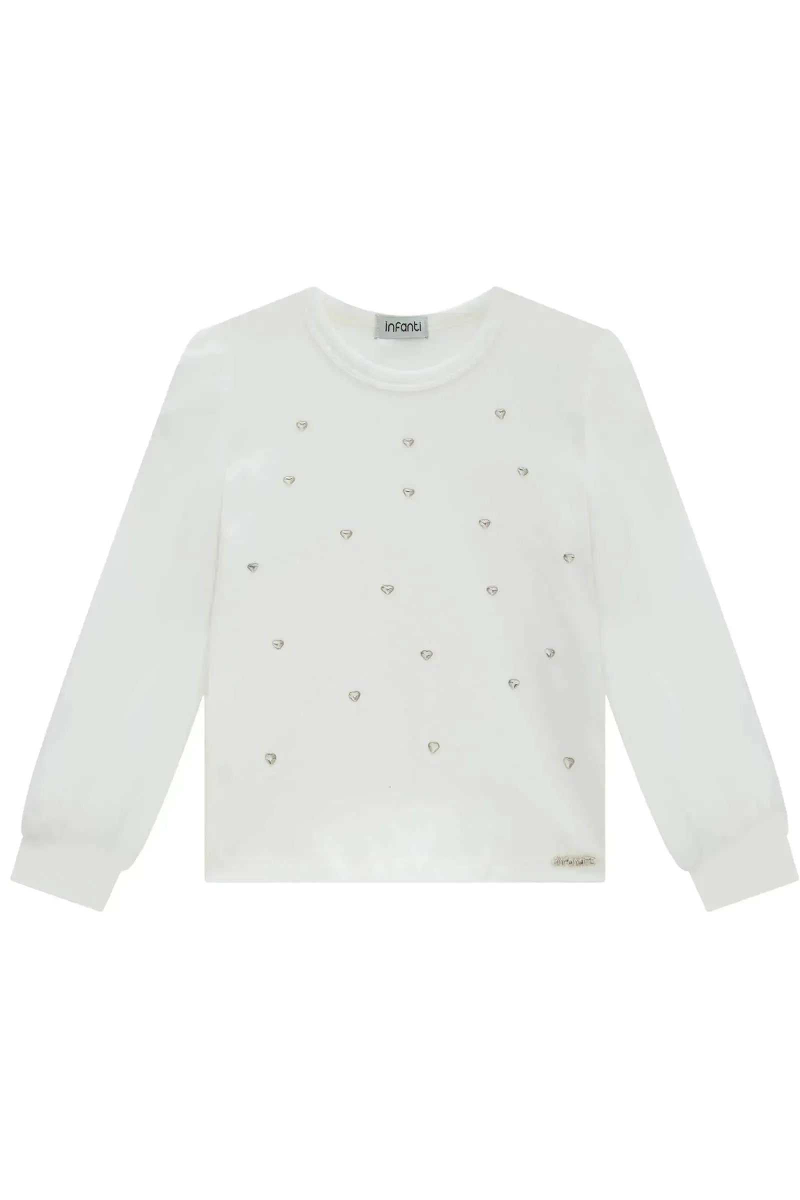 Blusa em Cotton e Tule com Elastano 89217 Infanti Infantil Menina