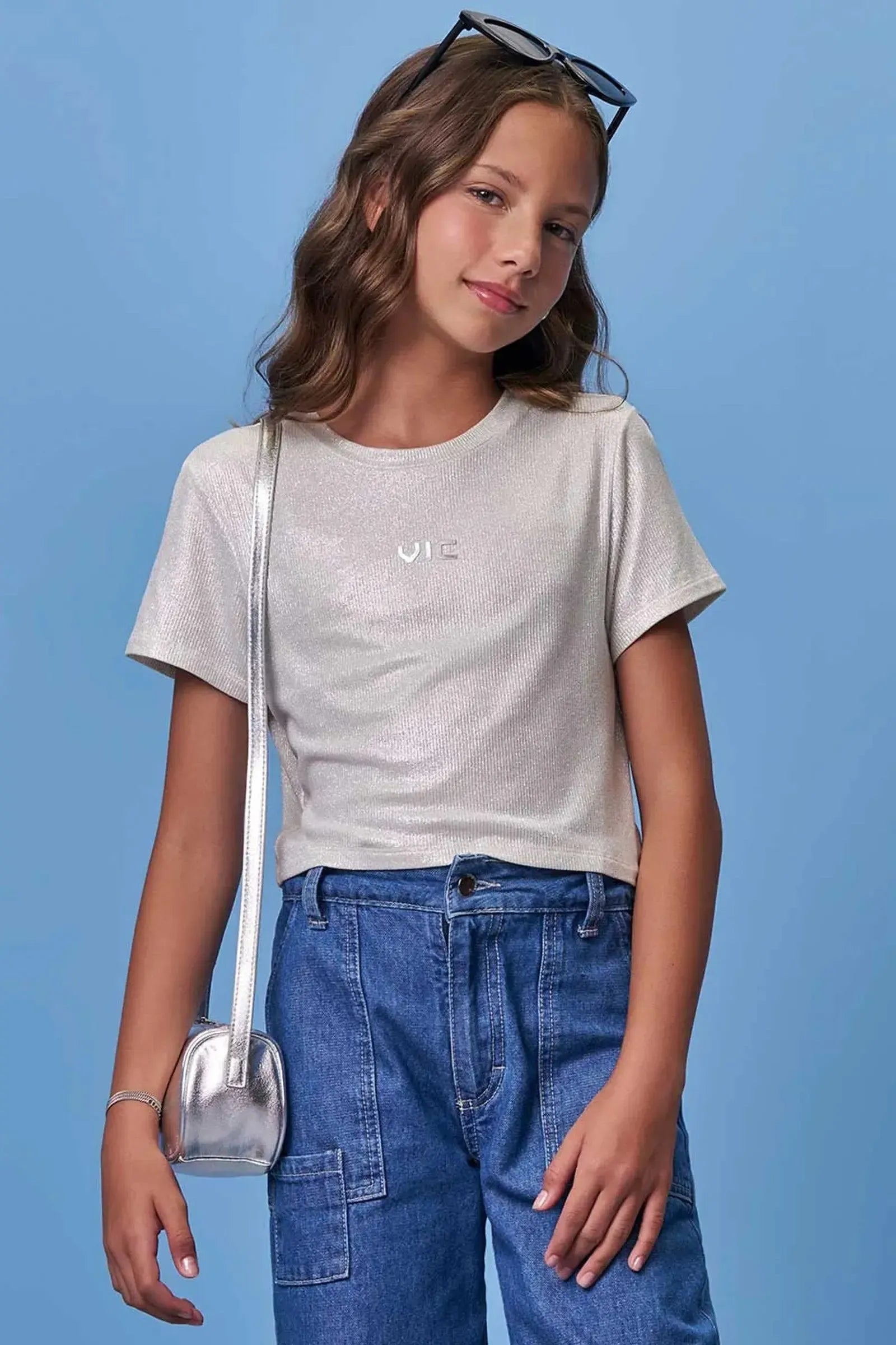 Blusa em Malha Foil 98491 Vic Teen Menina