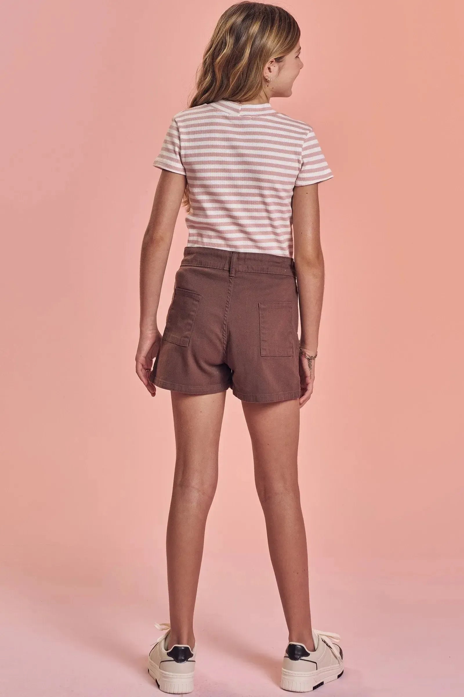 Blusa em Malha Waffle Listrada 93286 Lilimoon Teen Menina