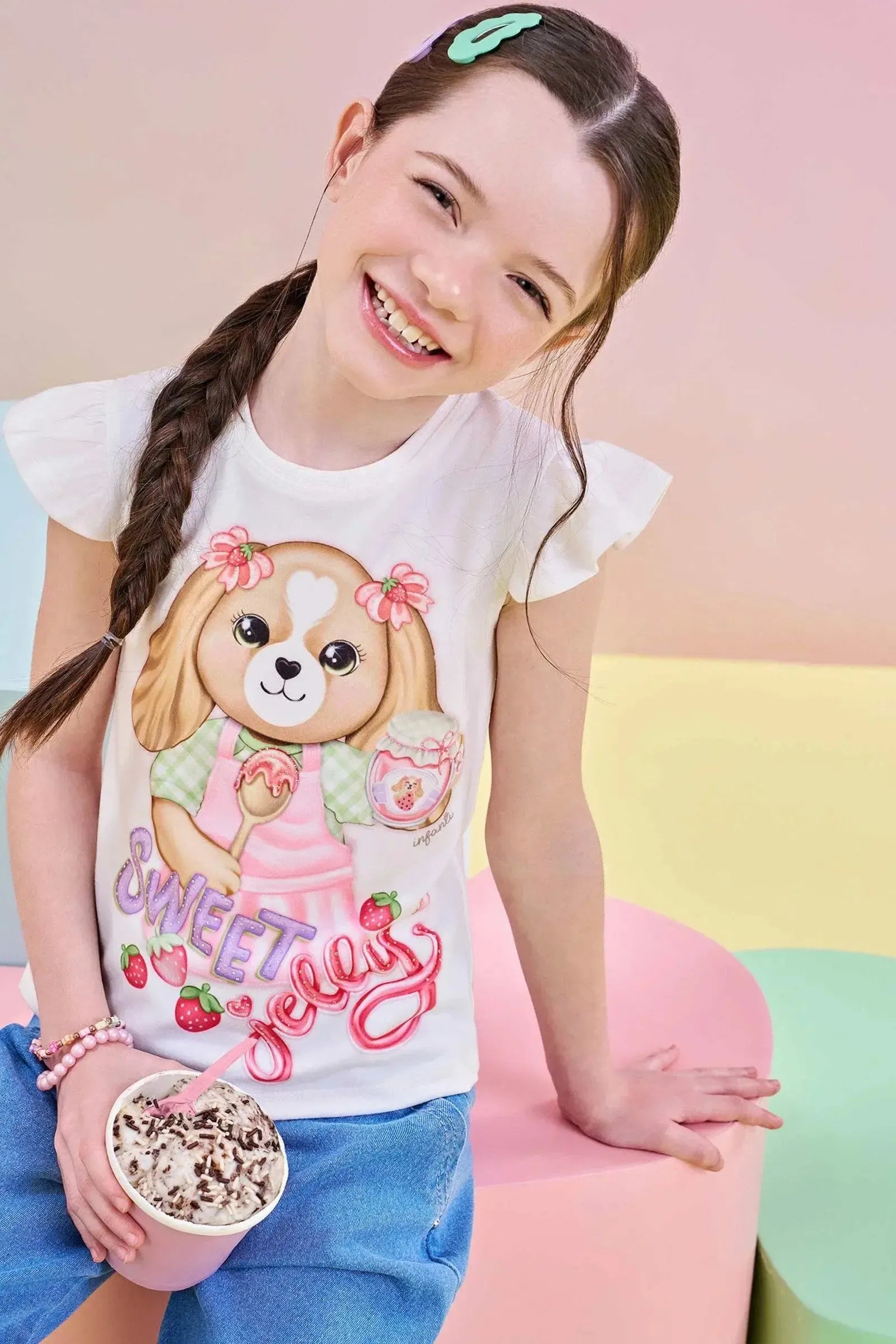 Blusa em Meia Malha 83015 Infanti Infantil Menina