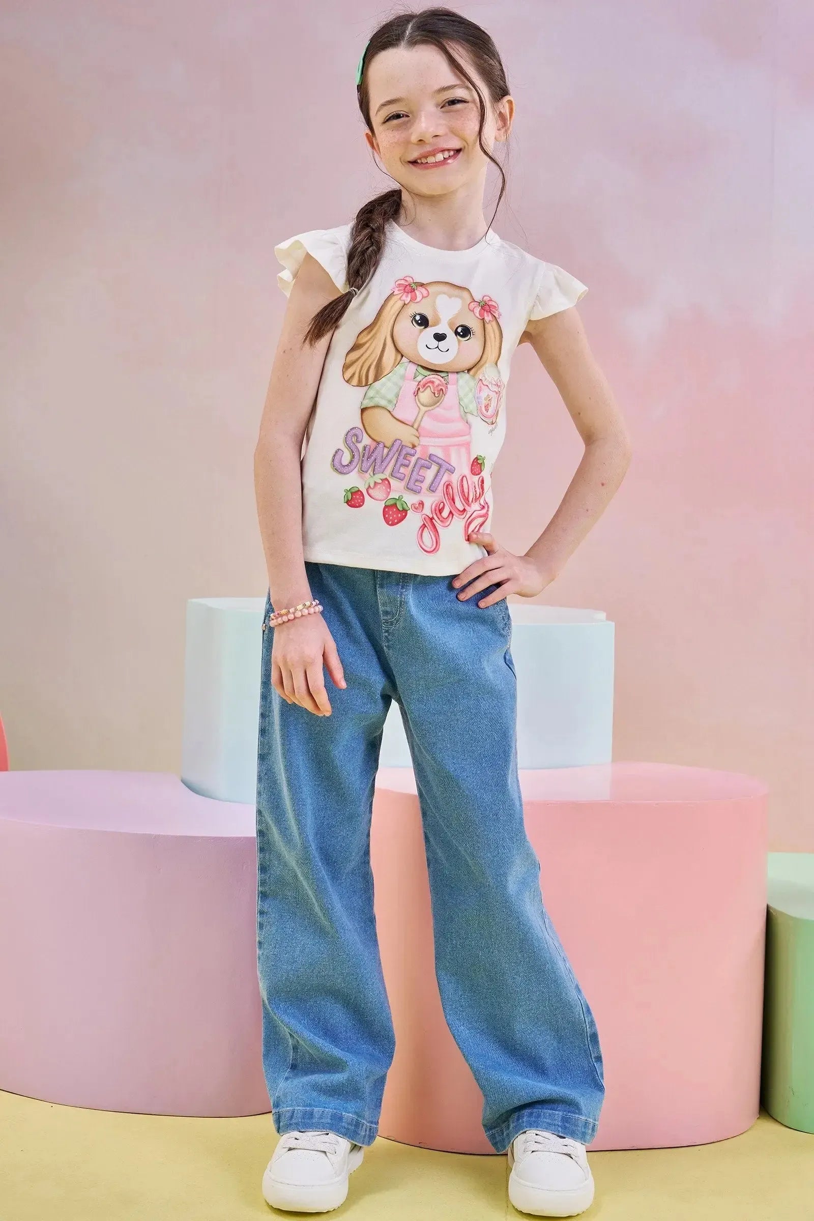 Blusa em Meia Malha 83015 Infanti Infantil Menina