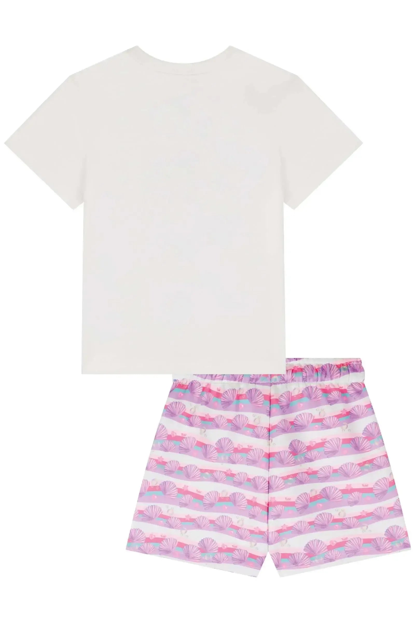Blusa em Meia Malha e Shorts em Fly Tech 86175 Kukiê Infantil Menina