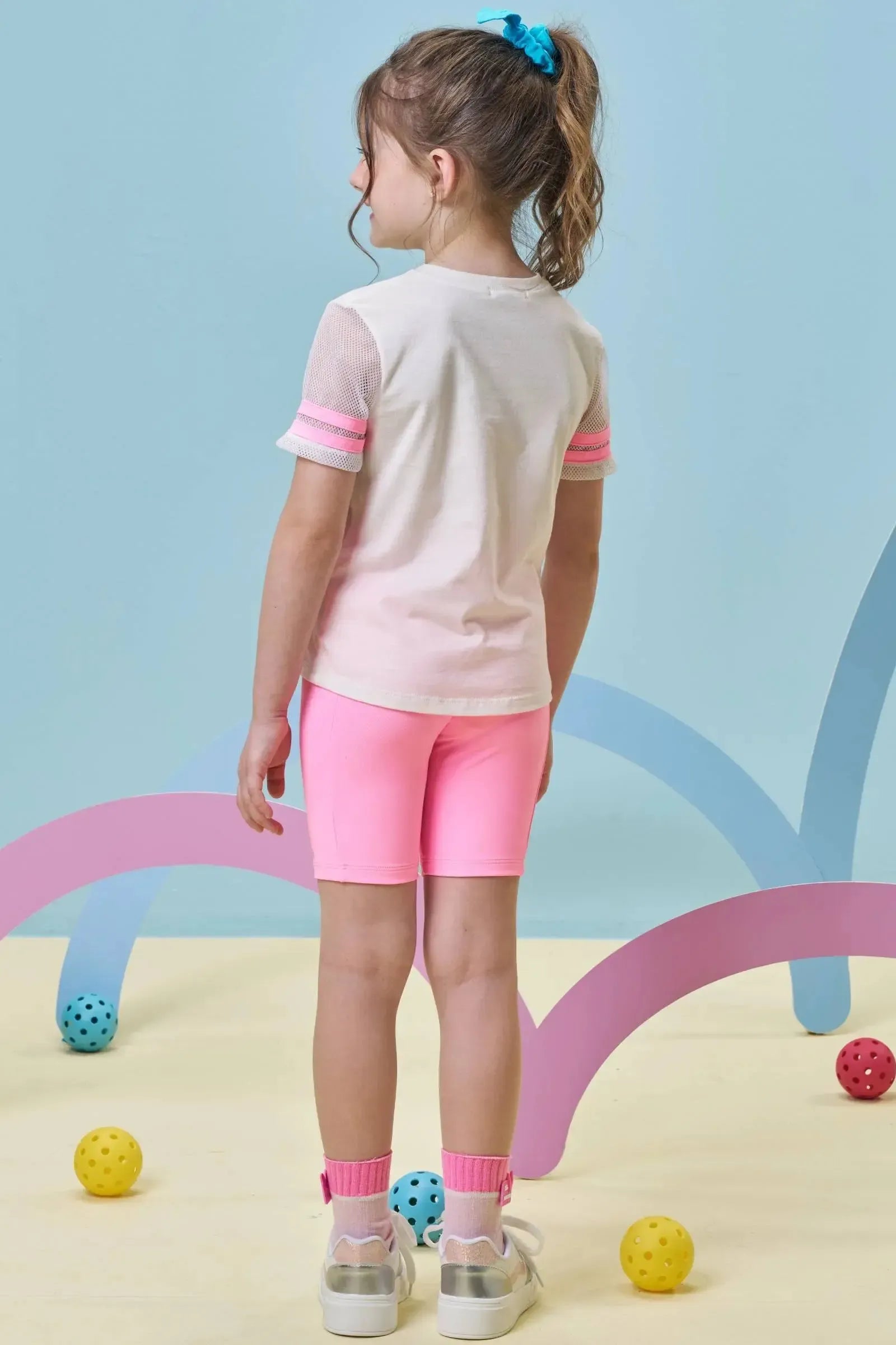 Blusa em Meia Malha e Tela 96989 Kukiê Infantil Menina