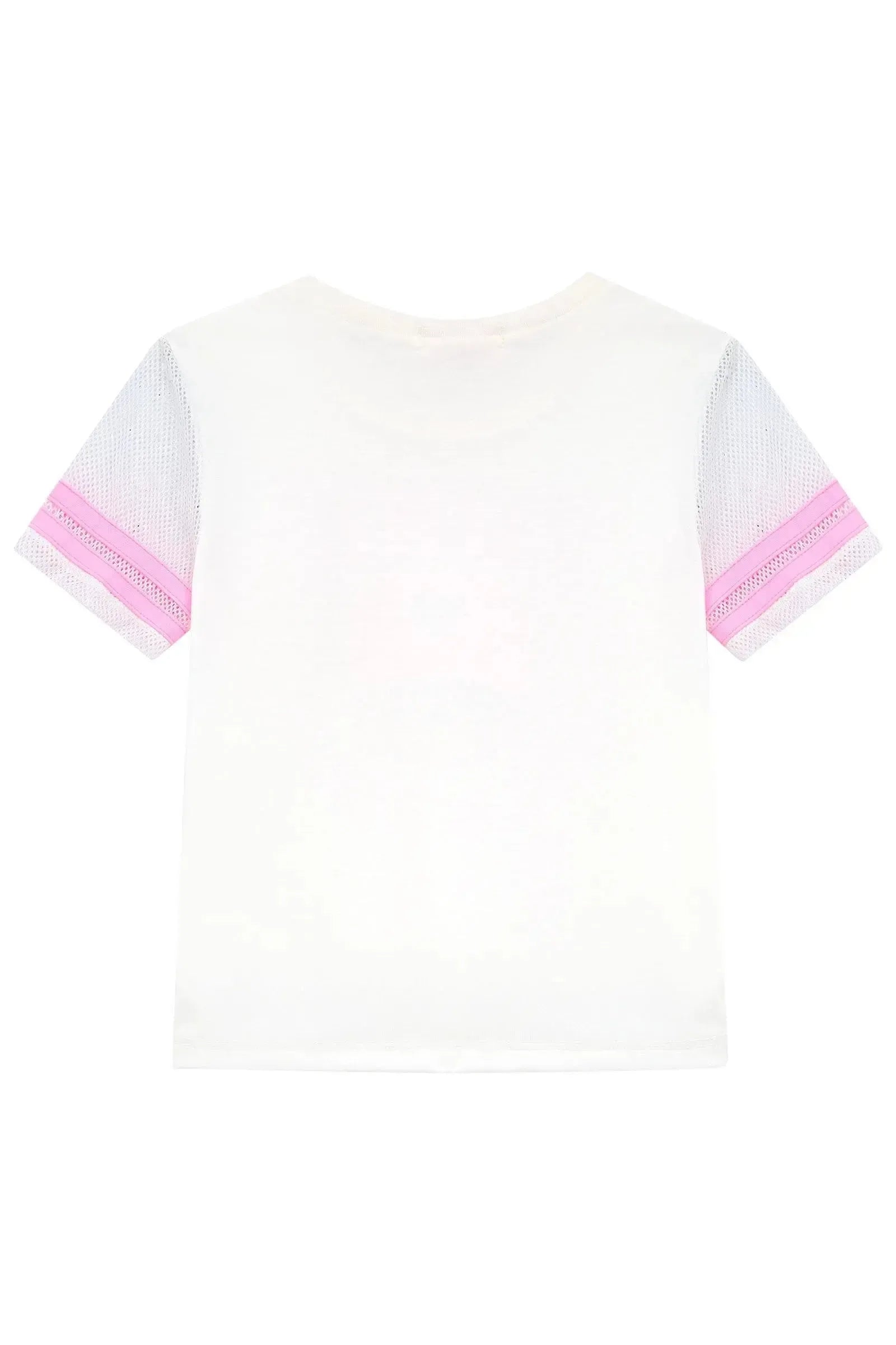 Blusa em Meia Malha e Tela 96989 Kukiê Infantil Menina