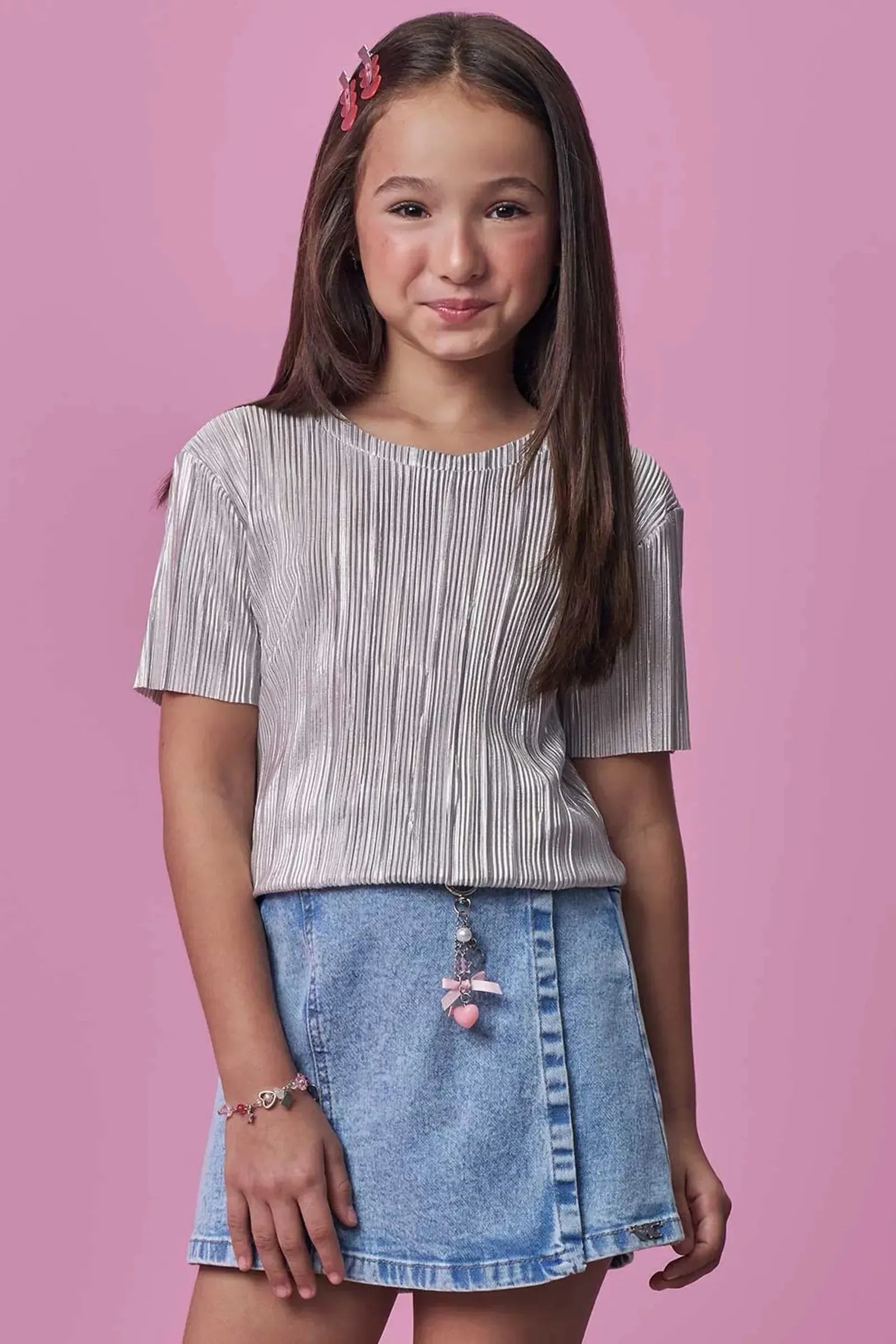 Blusa em Plissado 98486 Vic Teen Menina