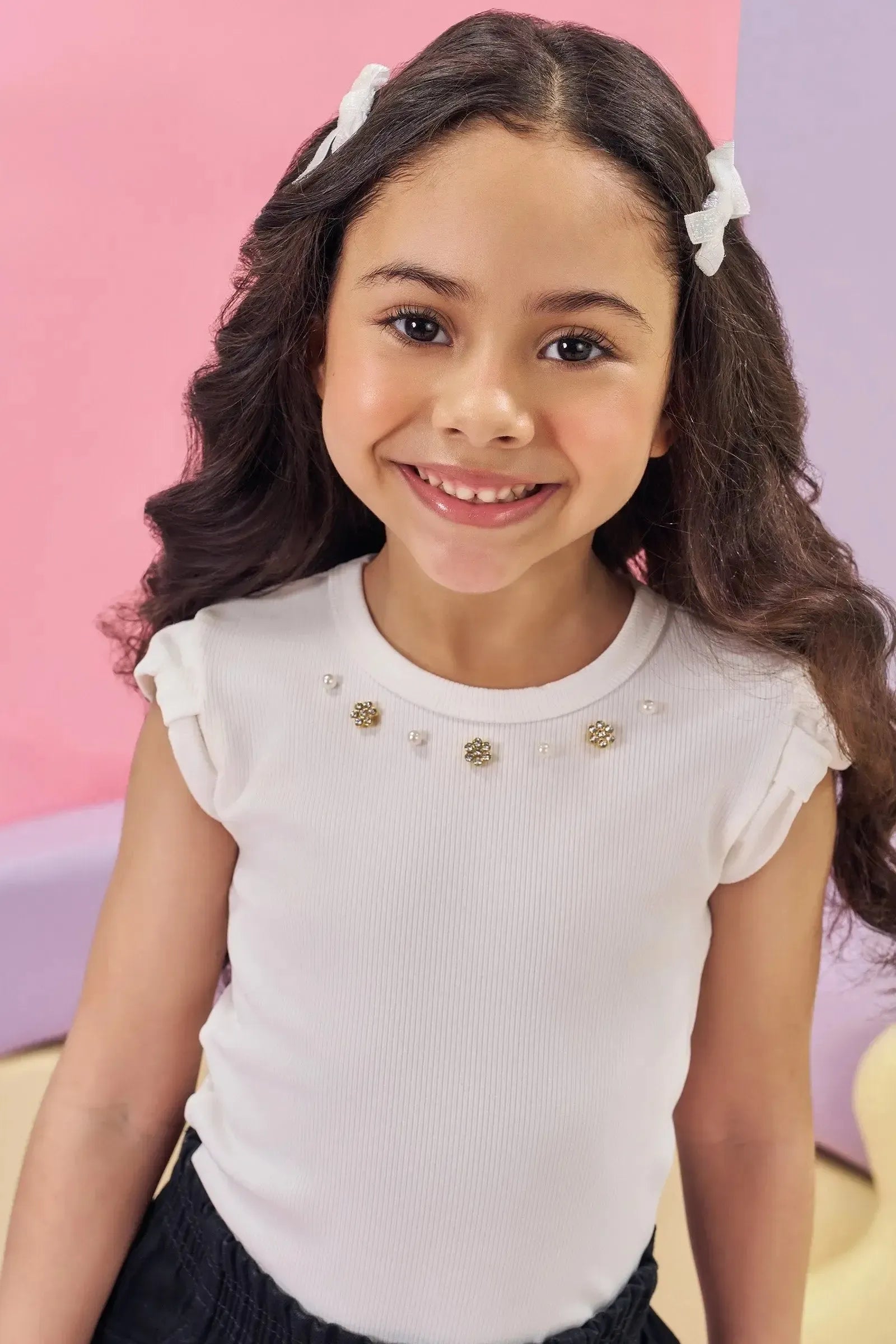 Blusa em Ribana Fancy 82979 Kukiê Infantil Menina