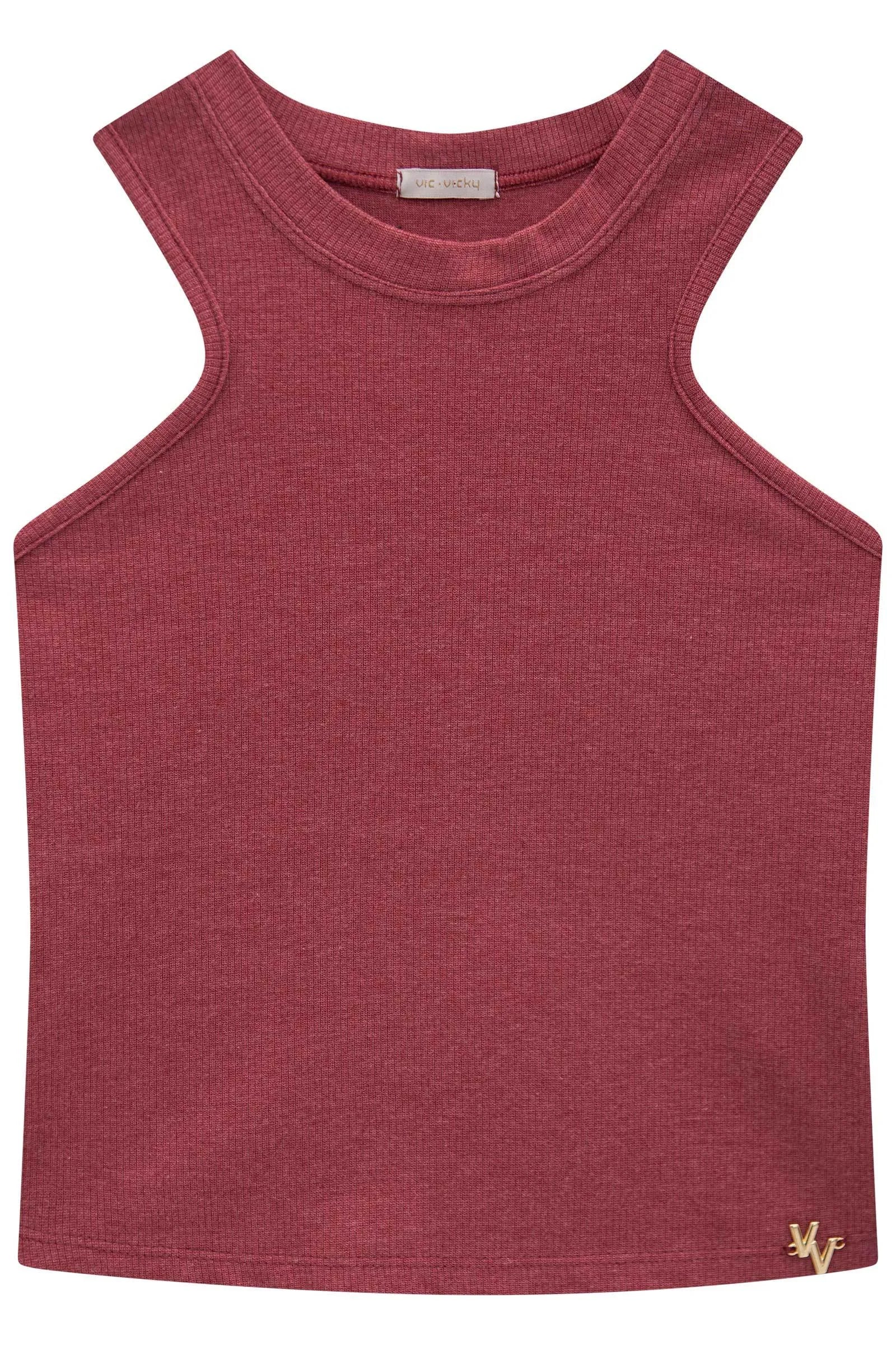 Blusa Regata Boxy em Canelado Liz 82809 Vic&Vicky Teen Menina