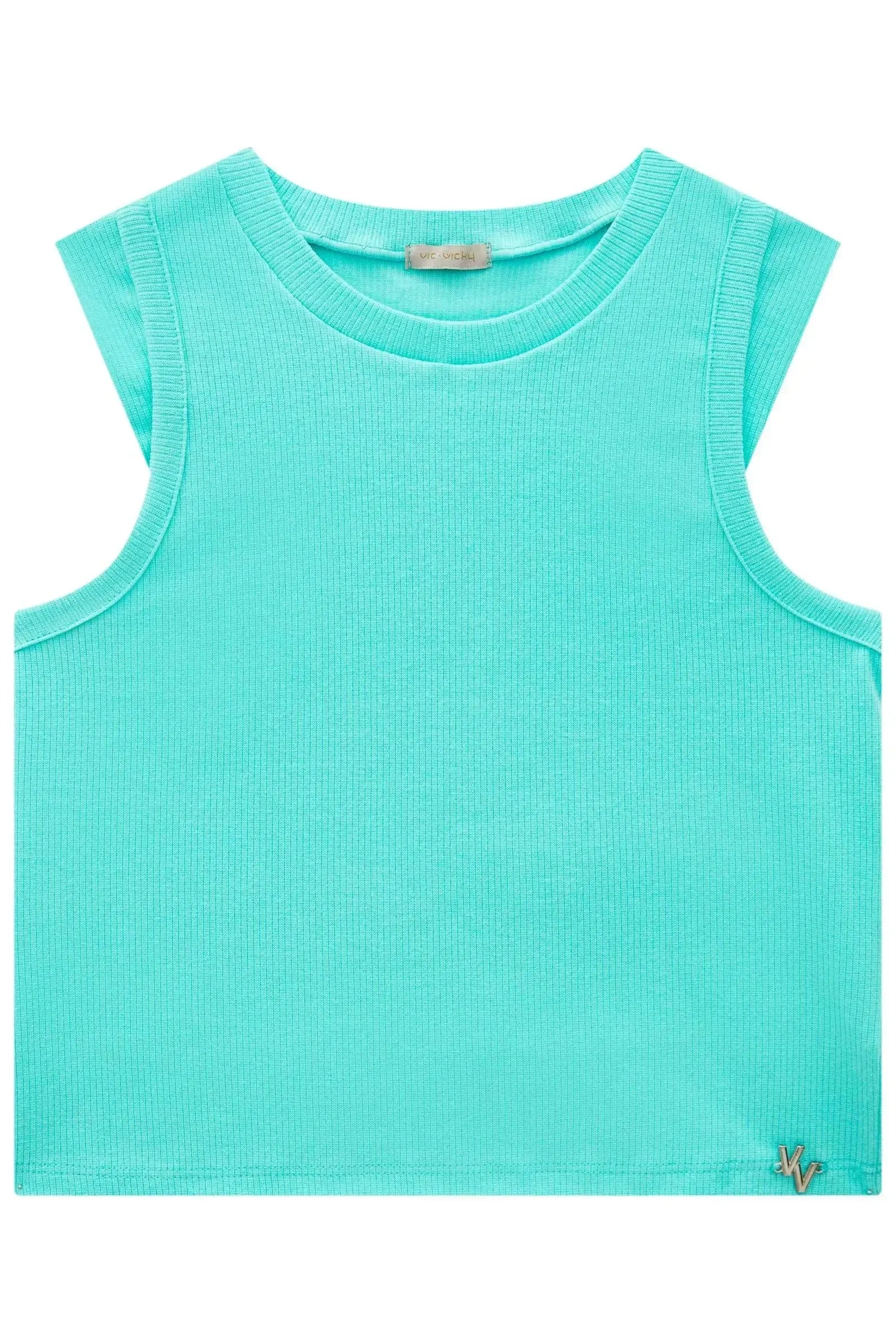 Blusa Regata Boxy em Canelado Liz 86904 Vic&Vicky Teen Menina