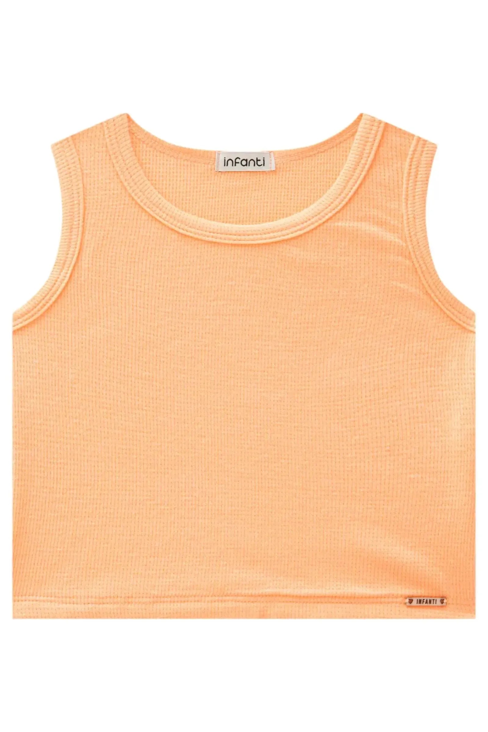 Blusa Regata Cropped em Malha Texturizada 87949 Infanti Infantil Menina