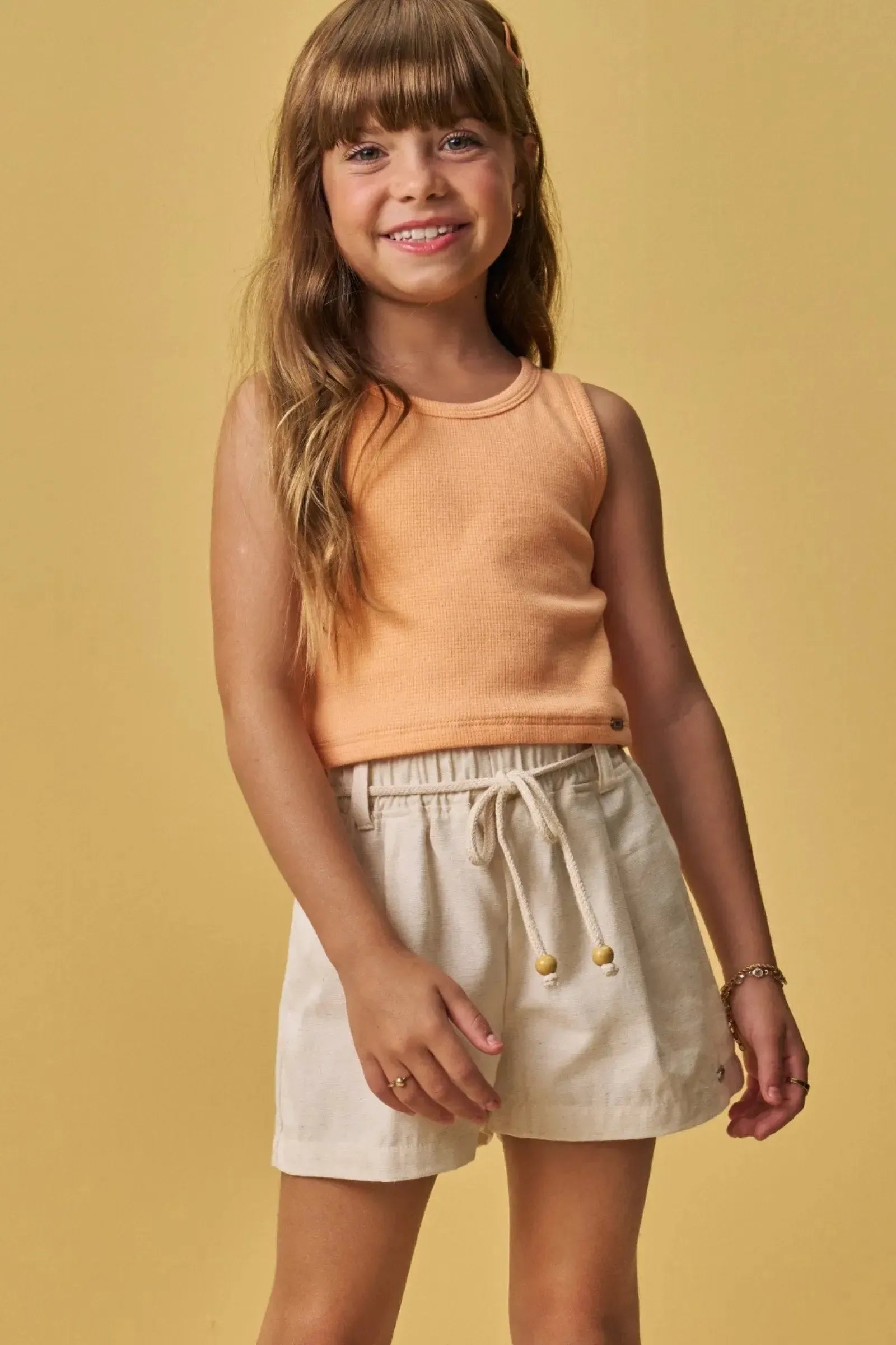 Blusa Regata Cropped em Malha Texturizada 87949 Infanti Infantil Menina