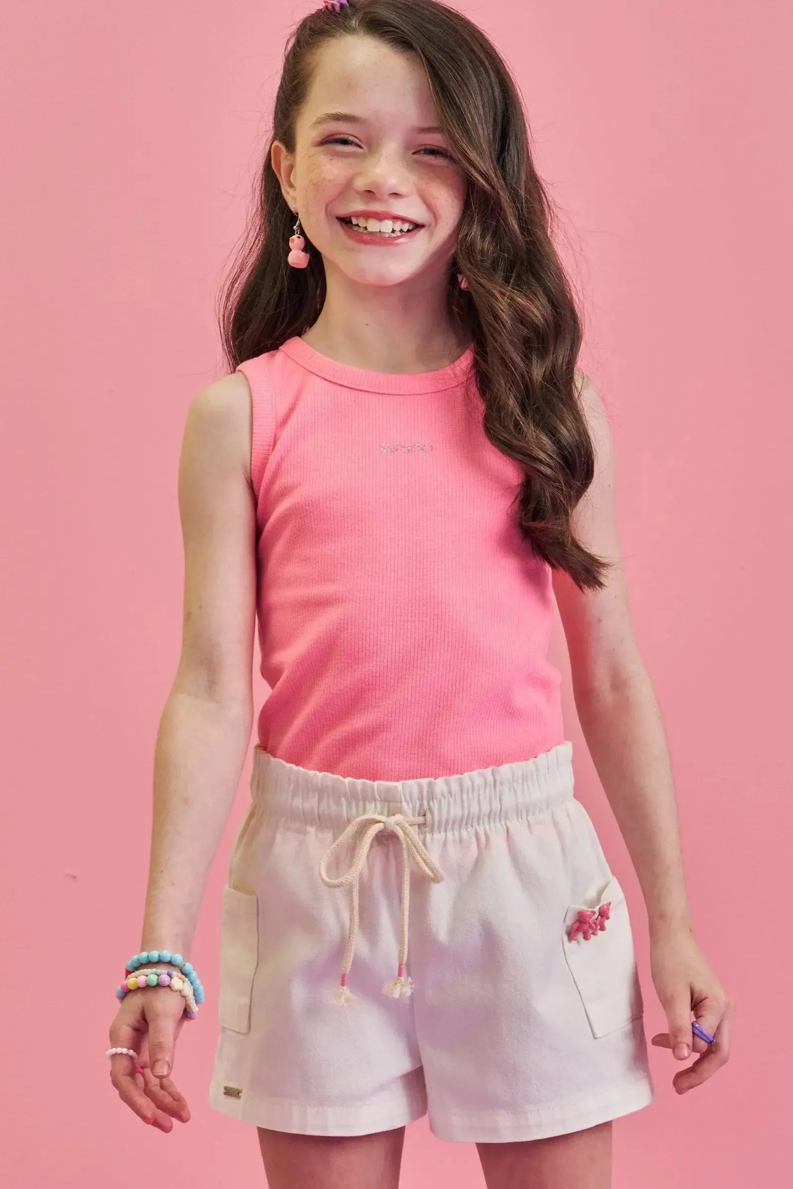 Blusa Regata em Canelado Liz 86603 Infanti Infantil Menina