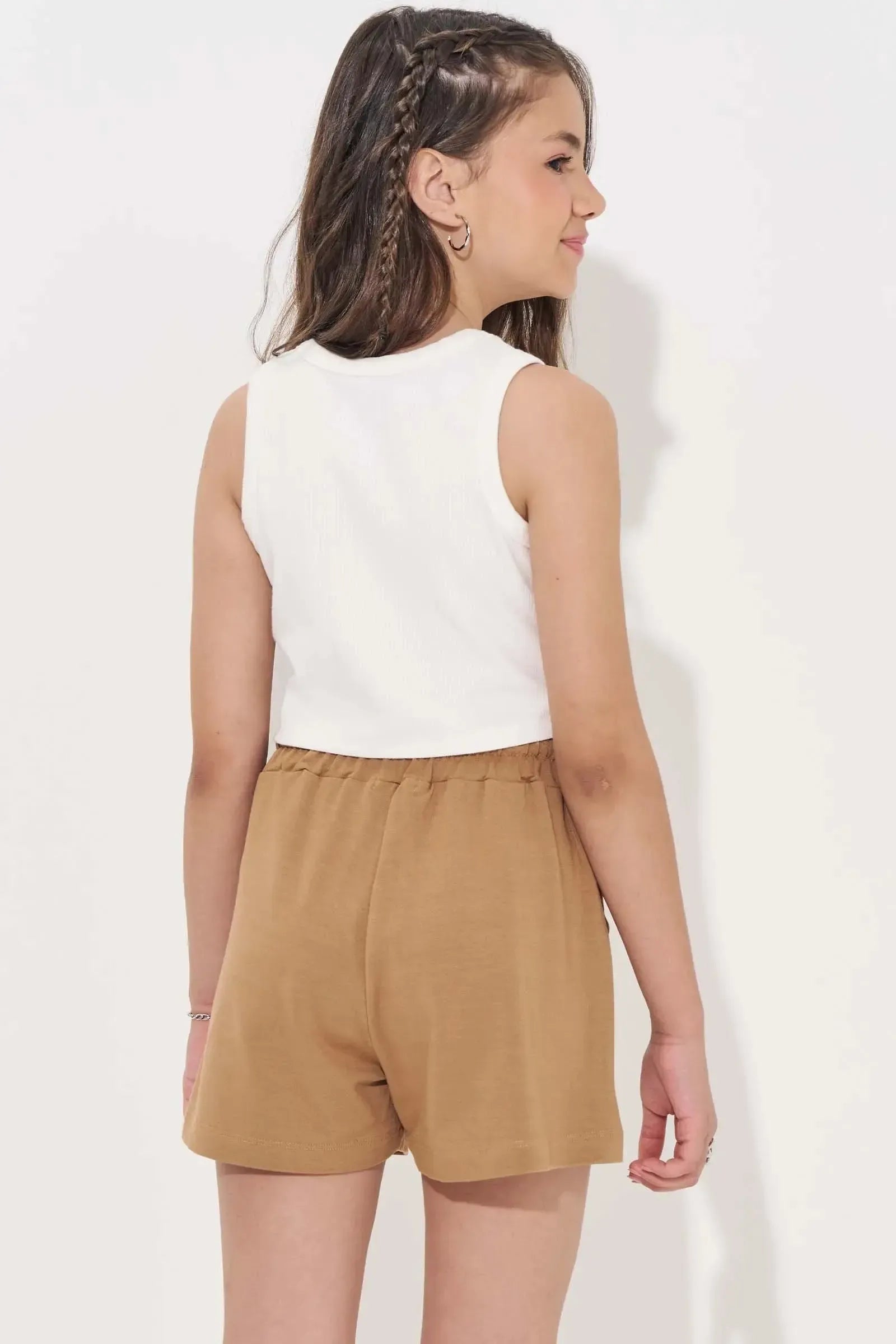 Blusa Regata Top Cropped em Canelado Liz 83529 Vic&Vicky Teen Menina