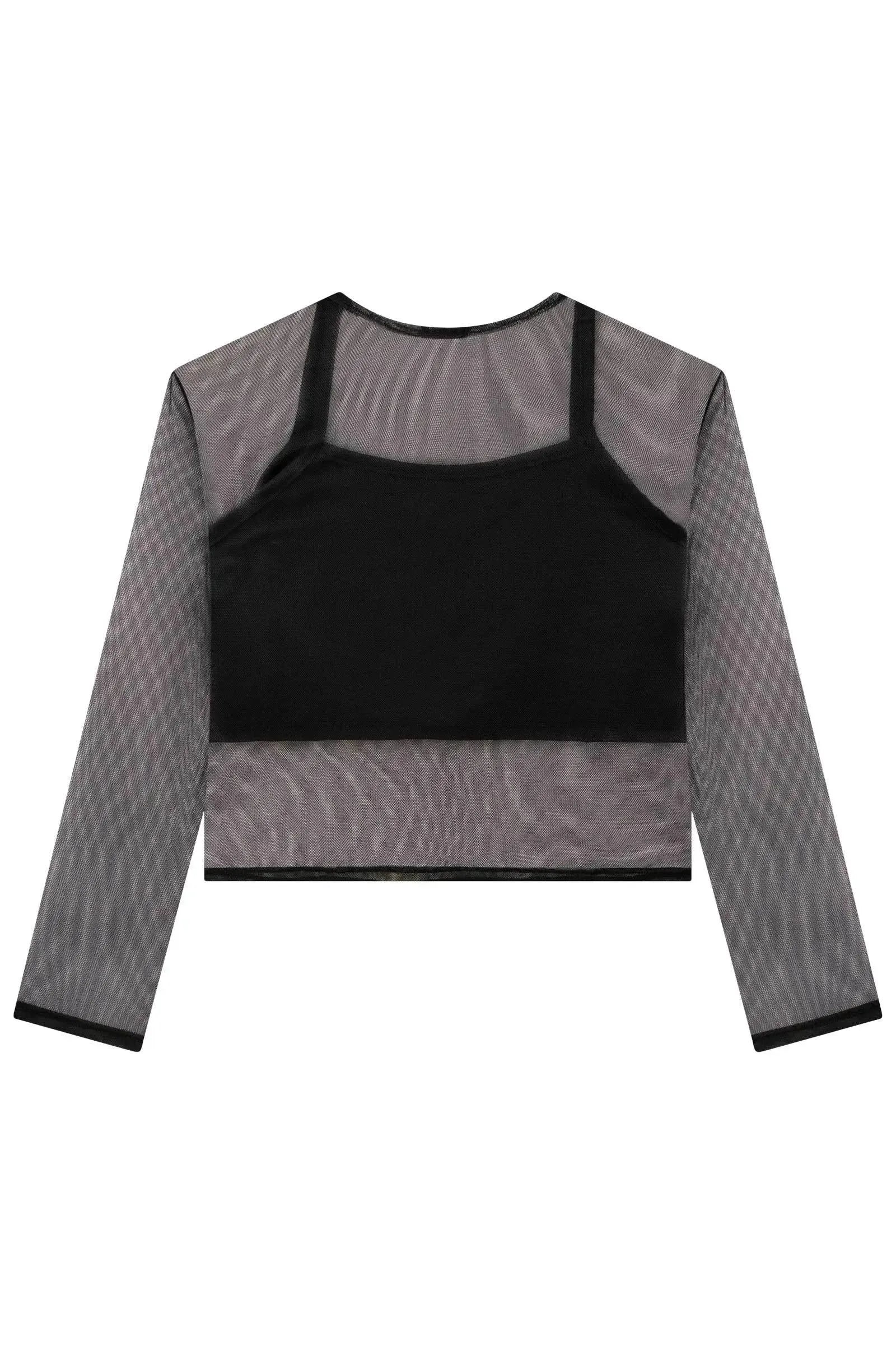 Blusa Sobreposição em Tule e Regata Cropped em Malha Uv 90137 Vic&Vicky Teen Menina