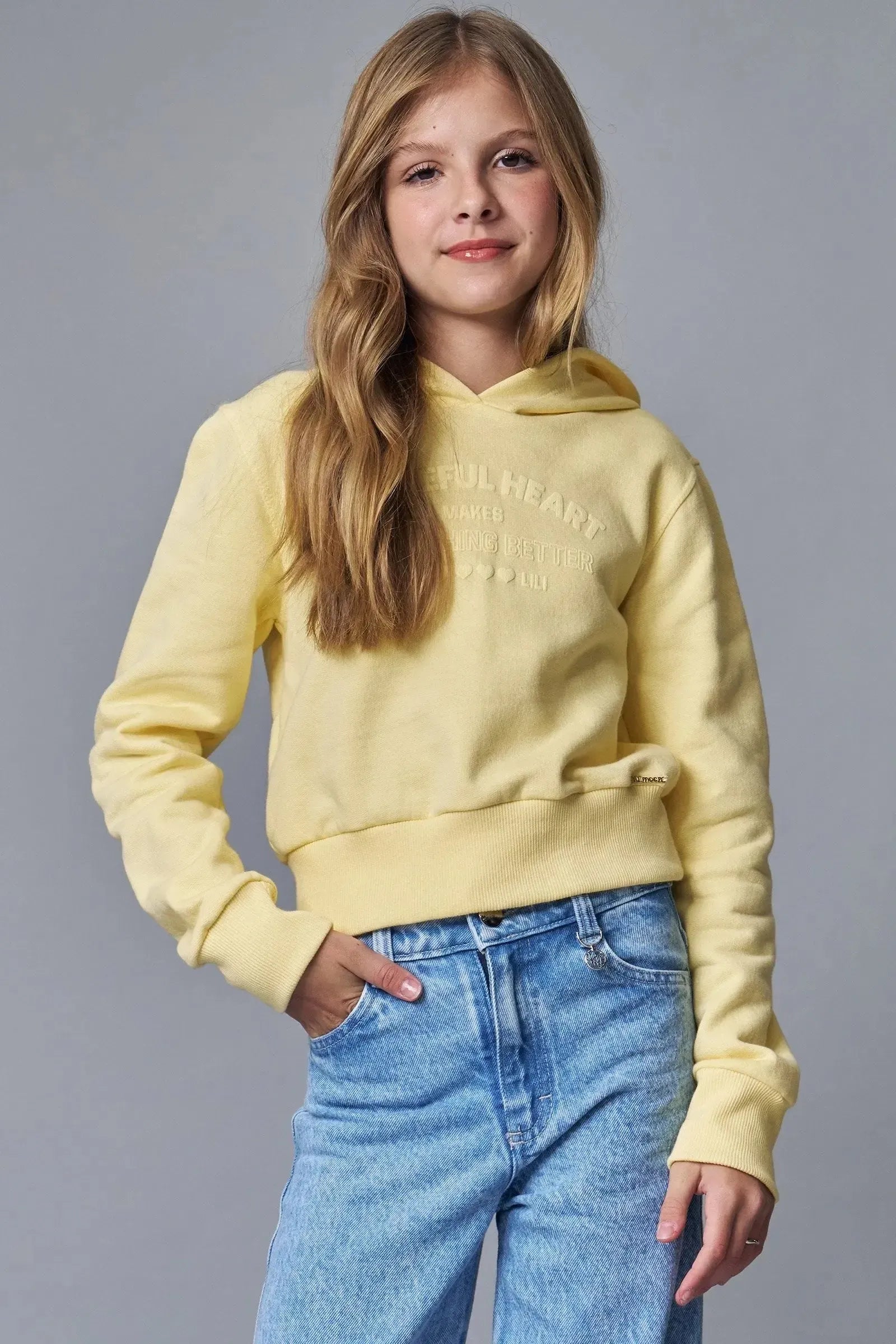 Blusão Boxy com Capuz em Moletom com Pelúcia 89541 Lilimoon Teen Menina