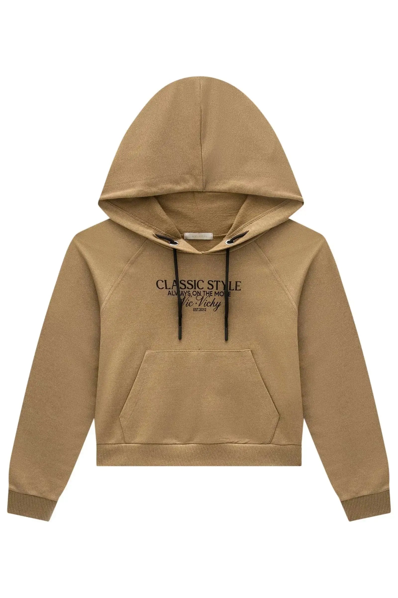 Blusão Boxy com Capuz em Moletom Diferenciado sem Pelúcia 89192 Vic&Vicky Teen Menina