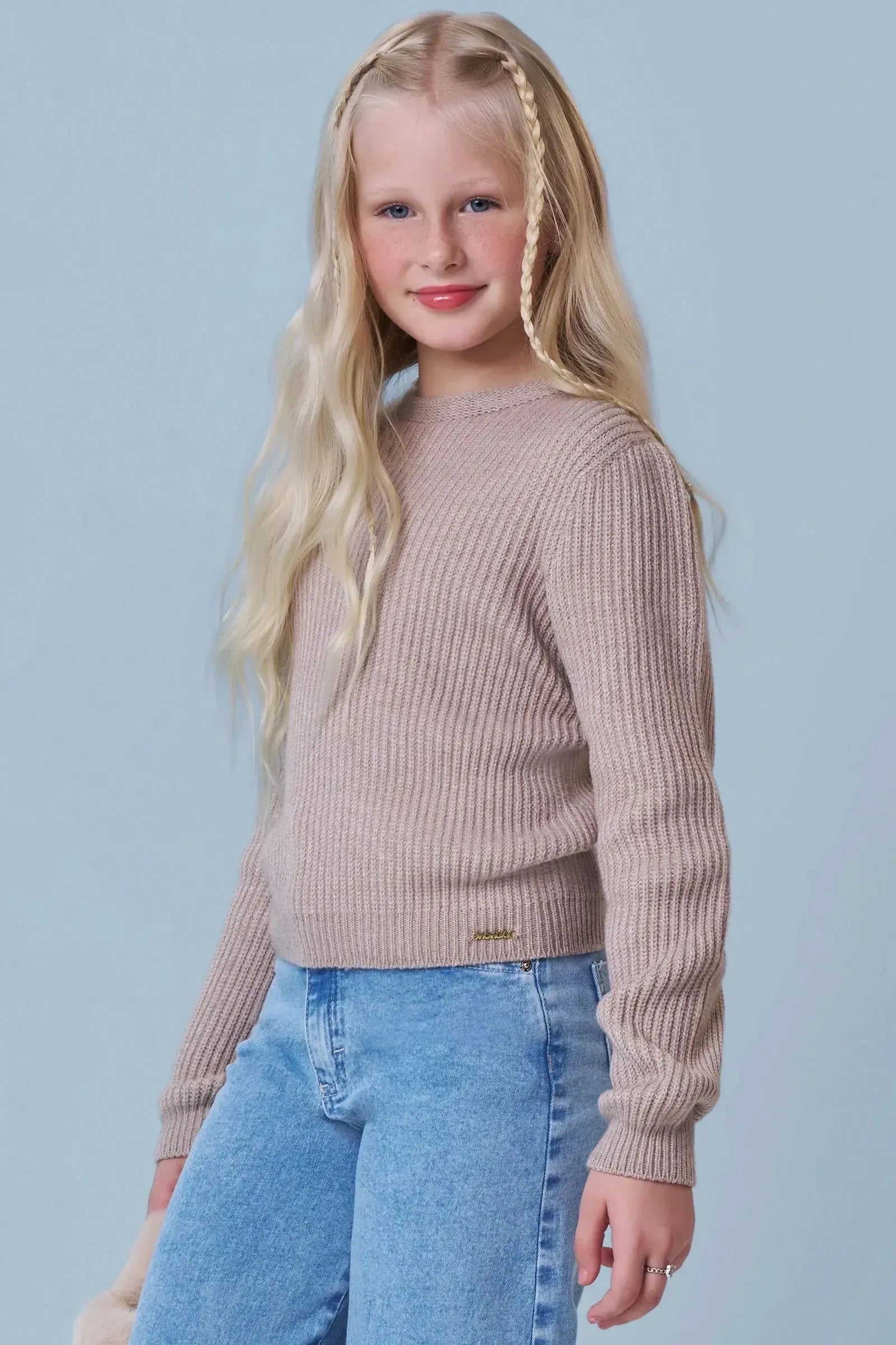 Blusão Boxy em Tricô Prime sem Costura 86986 Vic&Vicky Teen Menina