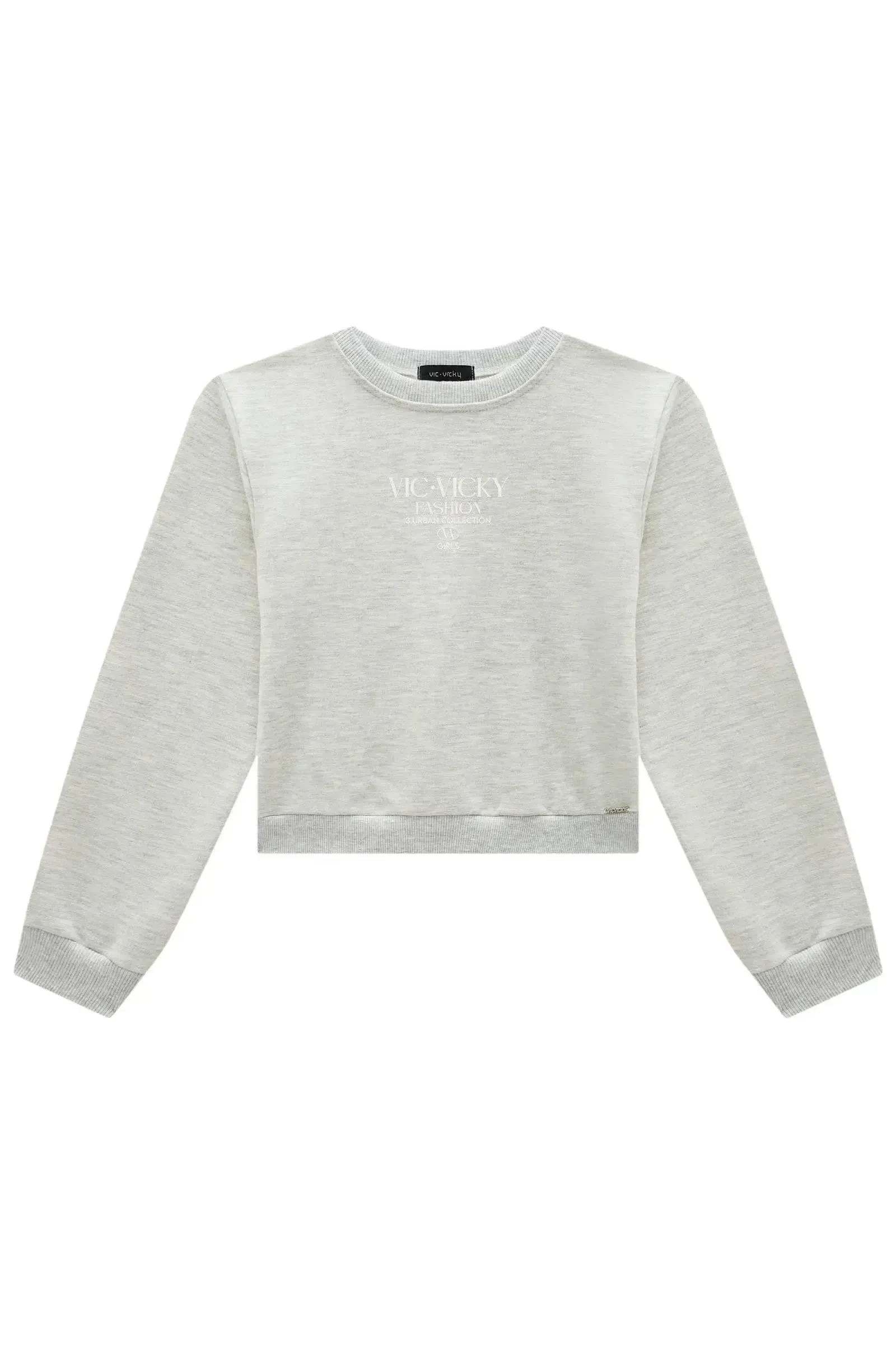 Blusão Boxy Over em Moletom sem Pelúcia 90858 Vic&Vicky Teen Menina