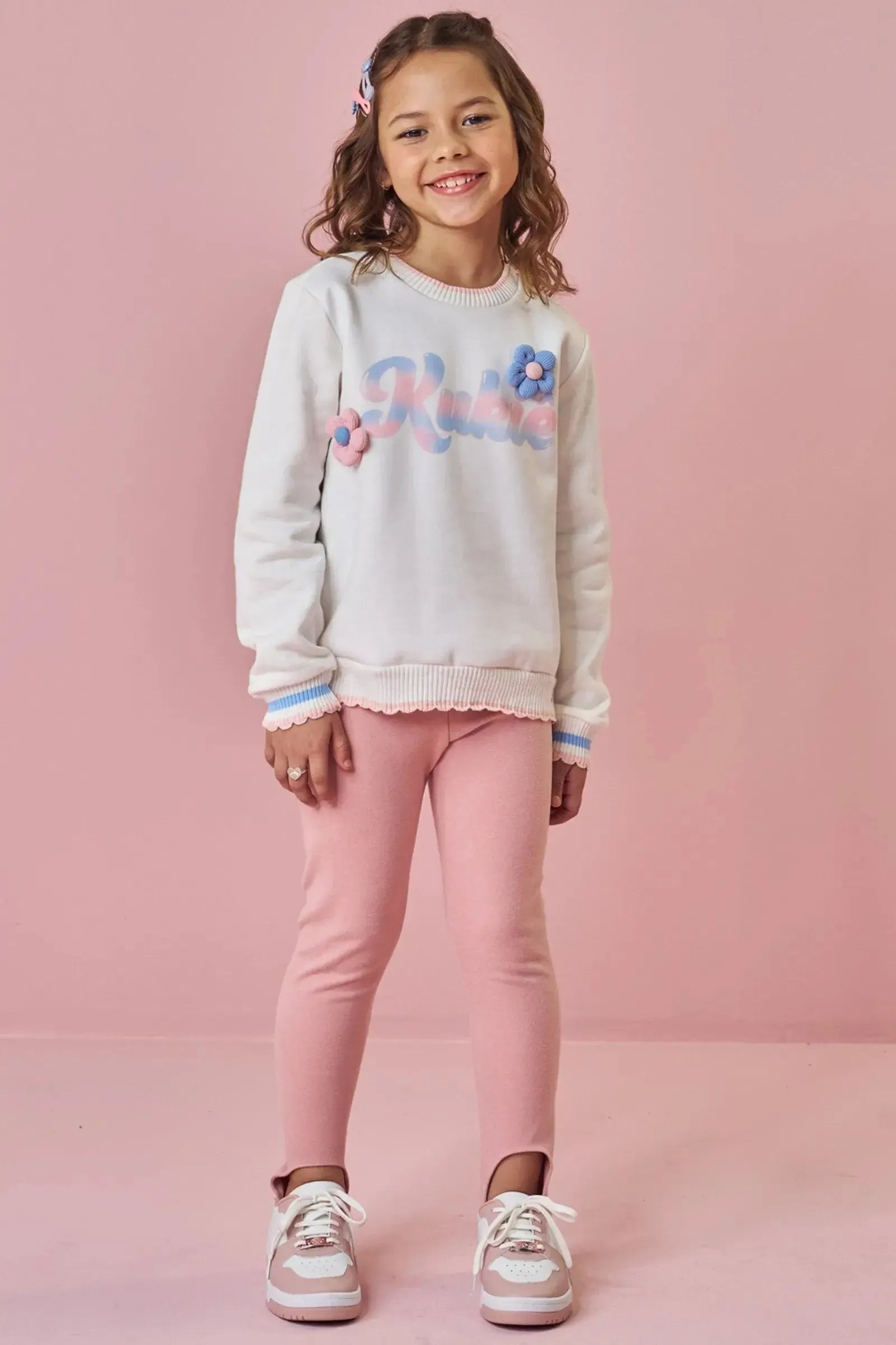 Blusão em Molecotton 90894 Kukiê Infantil Menina